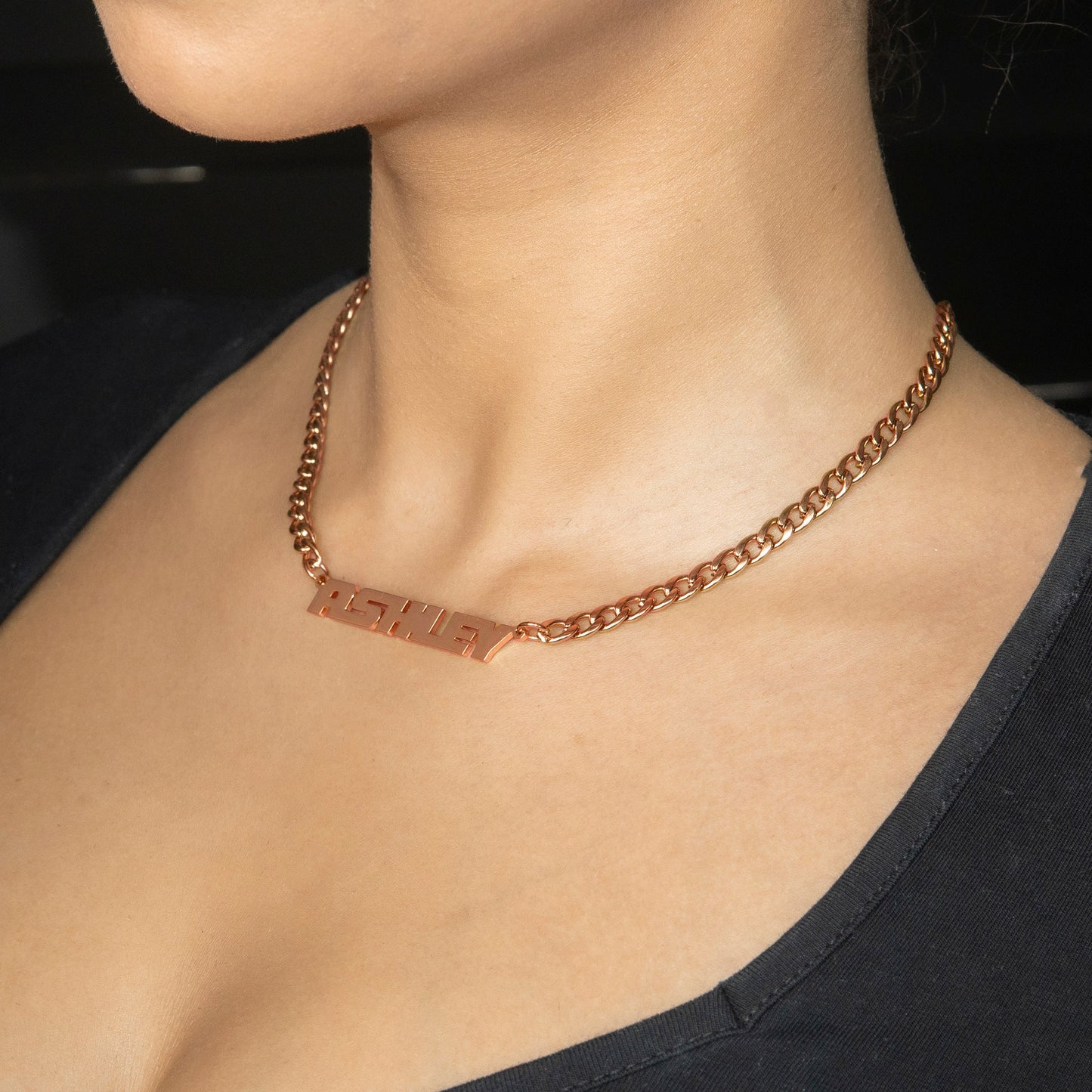 Women Jewelry - Rose Gold Name Necklace | Style # N13