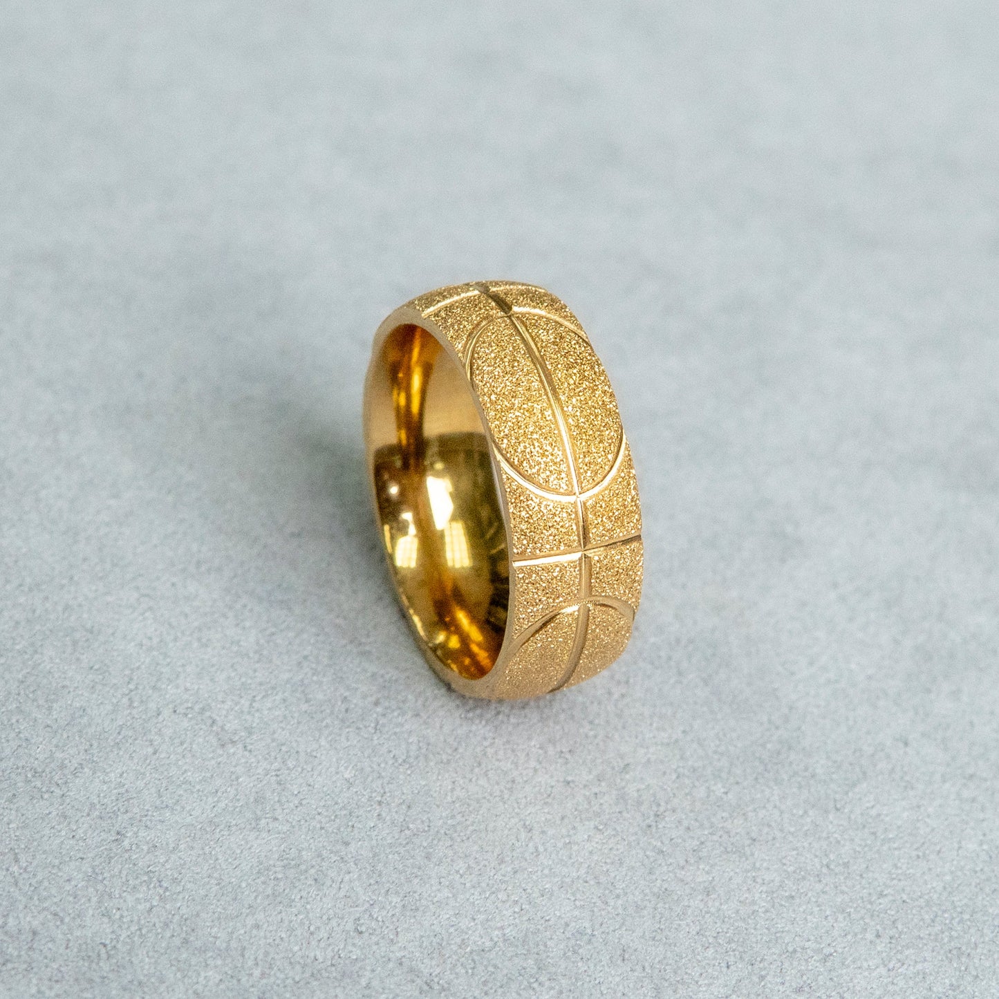 Mens Jewelry - Sand Blast Gold Wedding Ring | 9 Grams