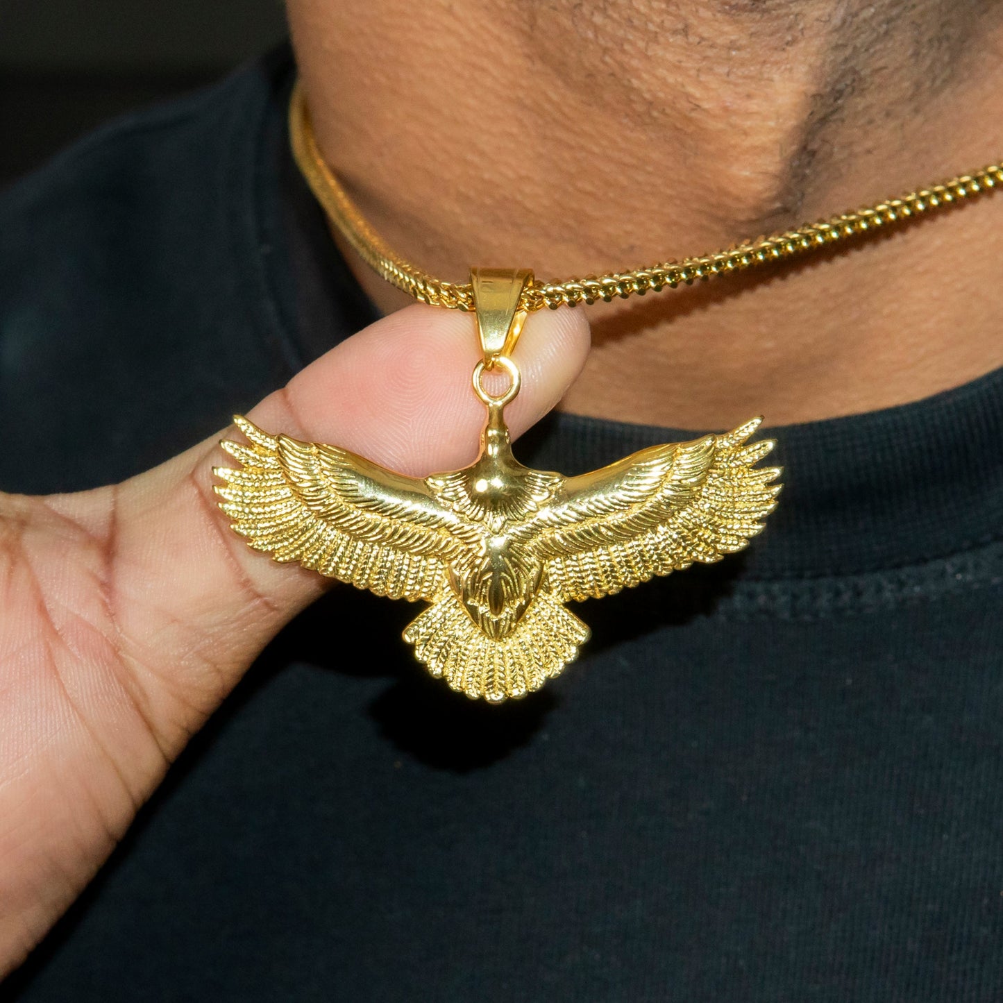 Mens Jewelry - 14K Gold Eagle Necklace | Appx. 17 Grams