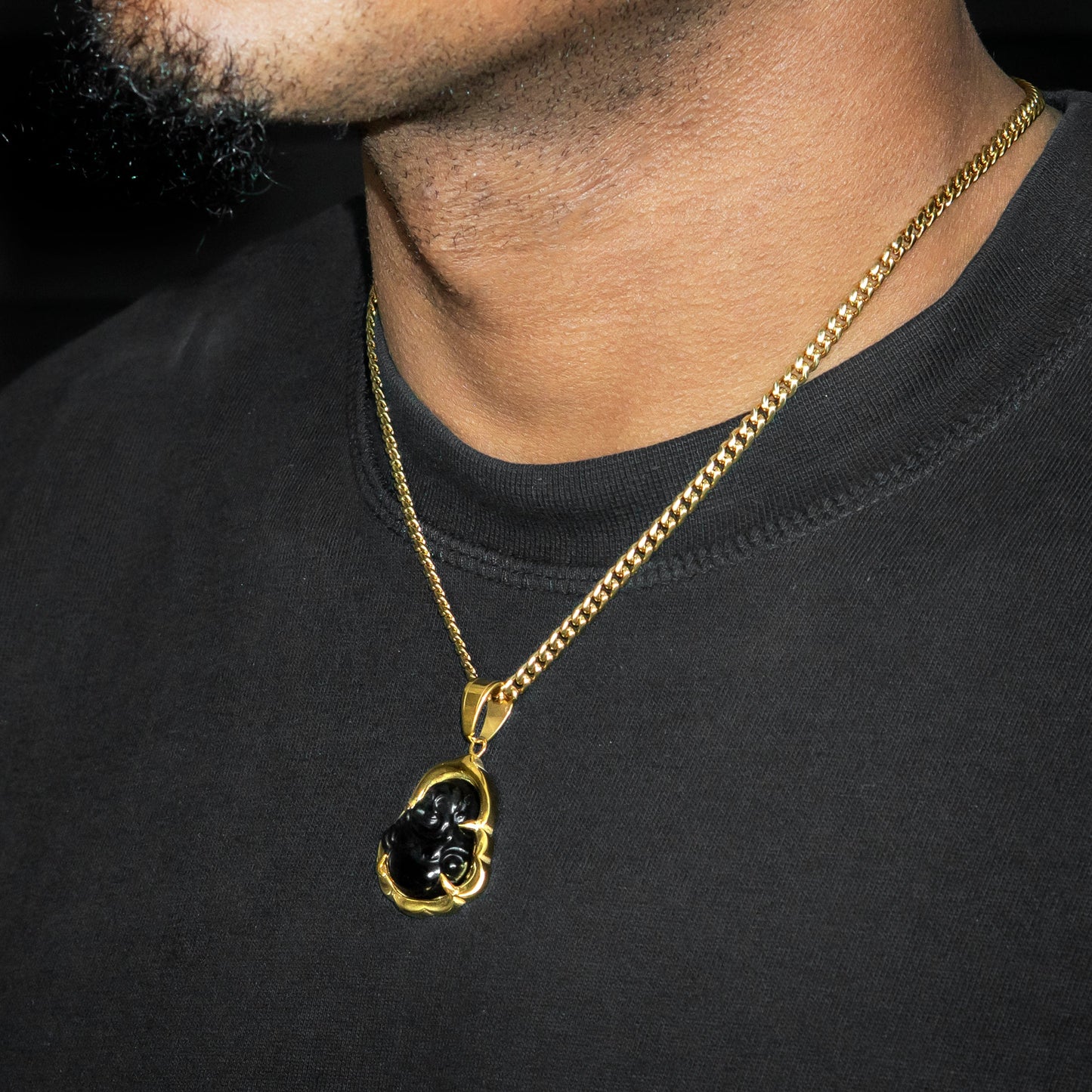 Mens Jewelry - 14K Gold Buddha Necklace | Appx. 12 Grams