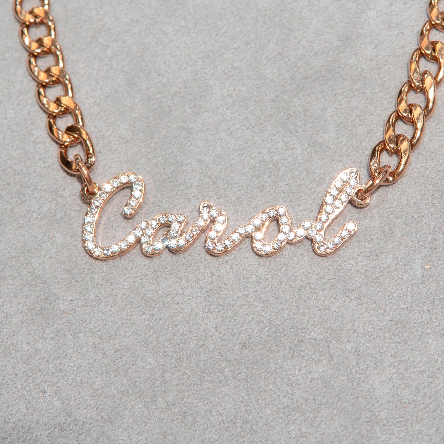 Women Jewelry - Rose Gold Iced Out VVS Name Necklace | Style # N40