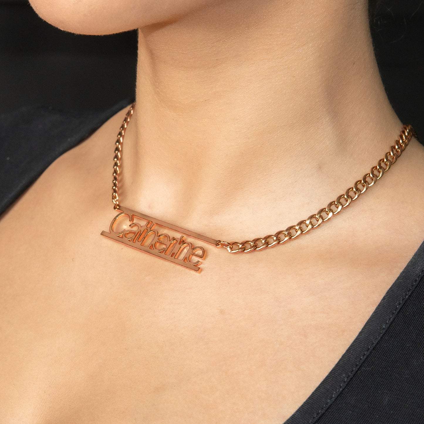 Women Jewelry - Rose Gold Name Necklace | Style # N15