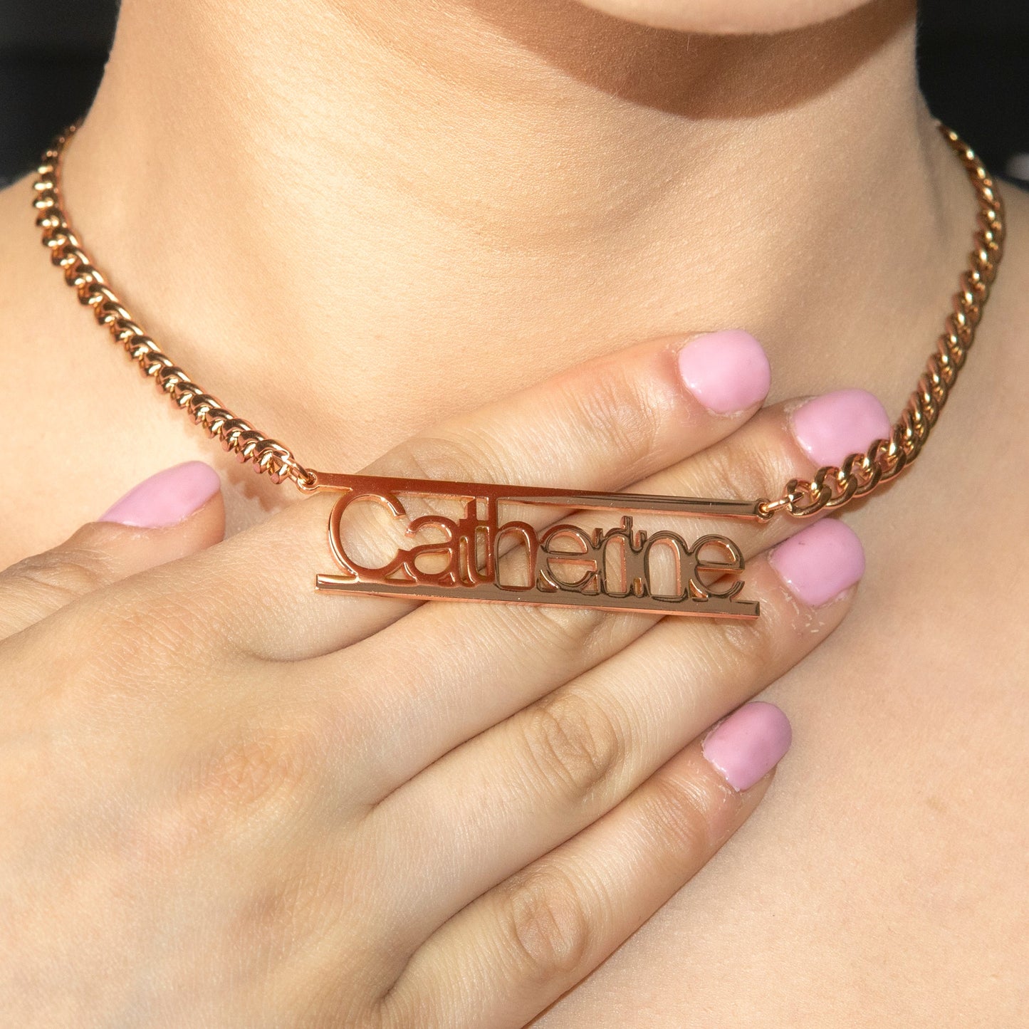 Women Jewelry - Rose Gold Name Necklace | Style # N15