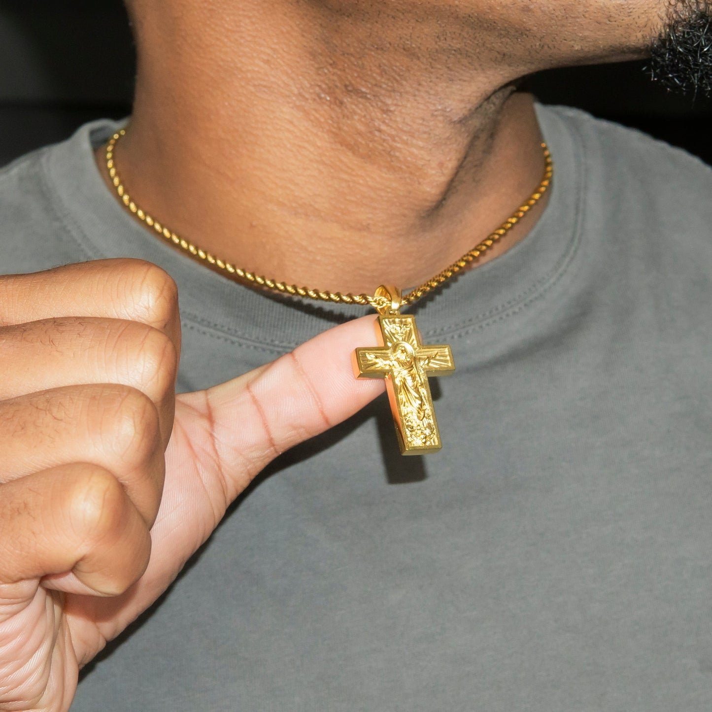 Mens Jewelry - 14K Gold Cross Necklace | Appx. 8 Grams
