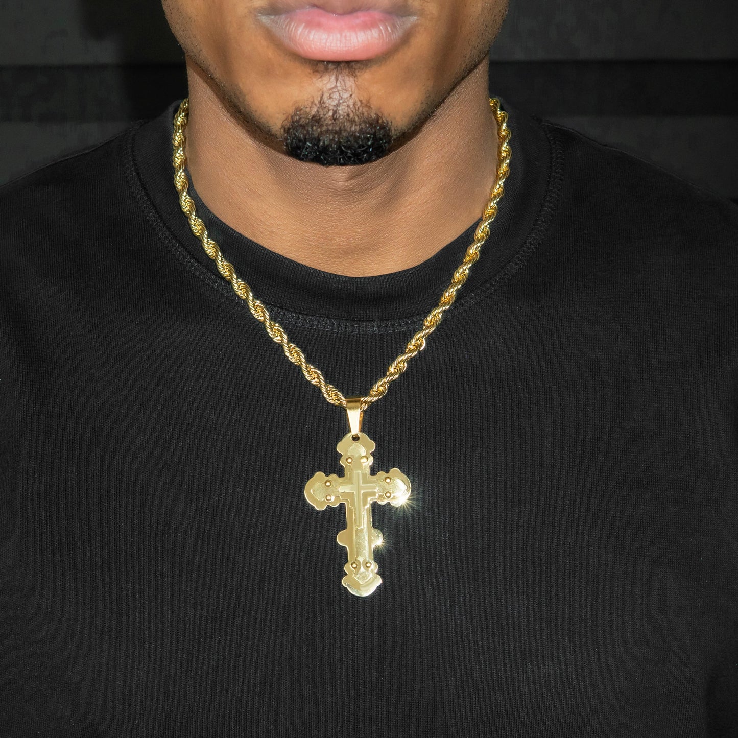 Mens Jewelry - 14K Gold Cross Necklace | Appx. 20 Grams