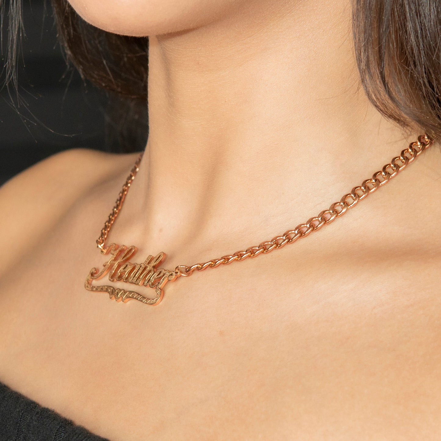Women Jewelry - Rose Gold Name Necklace | Style # N42