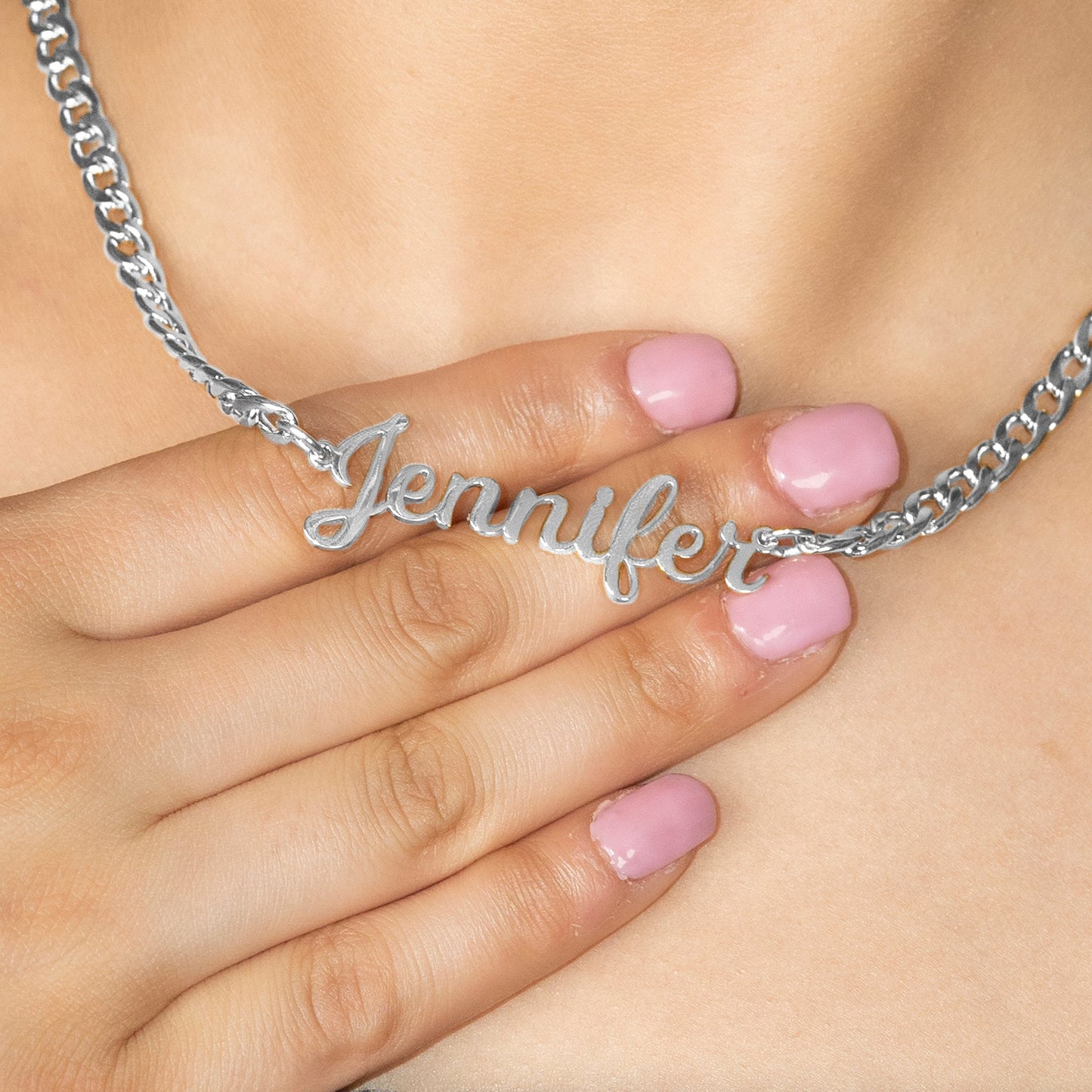 Women Jewelry - White Gold Name Necklace | Style # N05