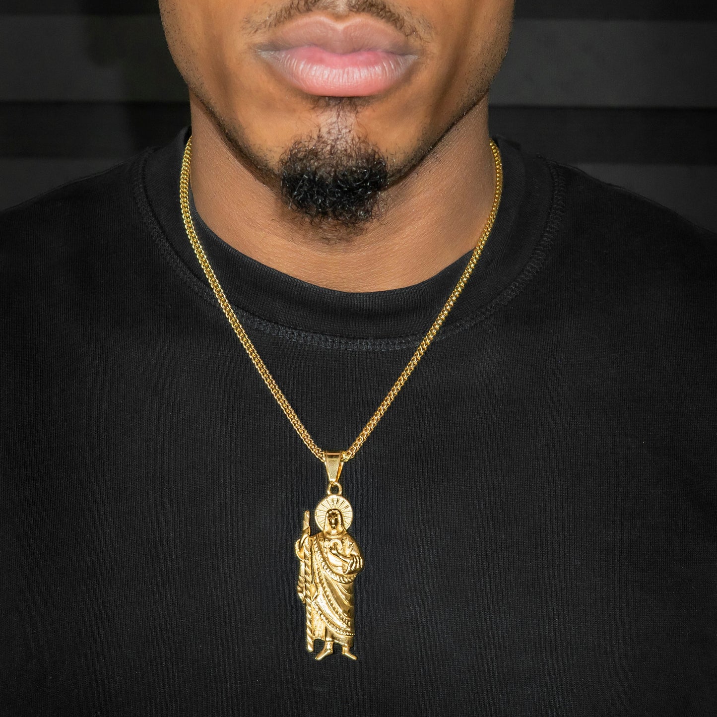 Mens Jewelry - 14K Gold Jesus Necklace | Appx. 22 Grams