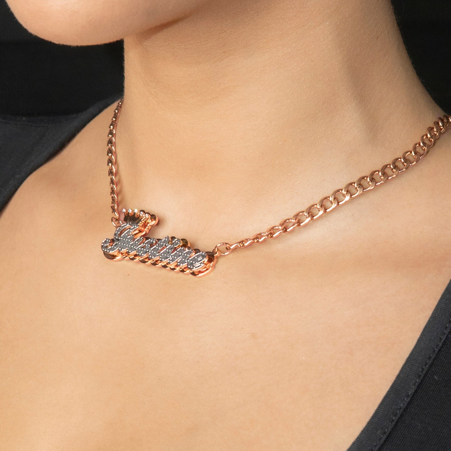 Women Jewelry - Rose Gold Name Necklace | Style # N34