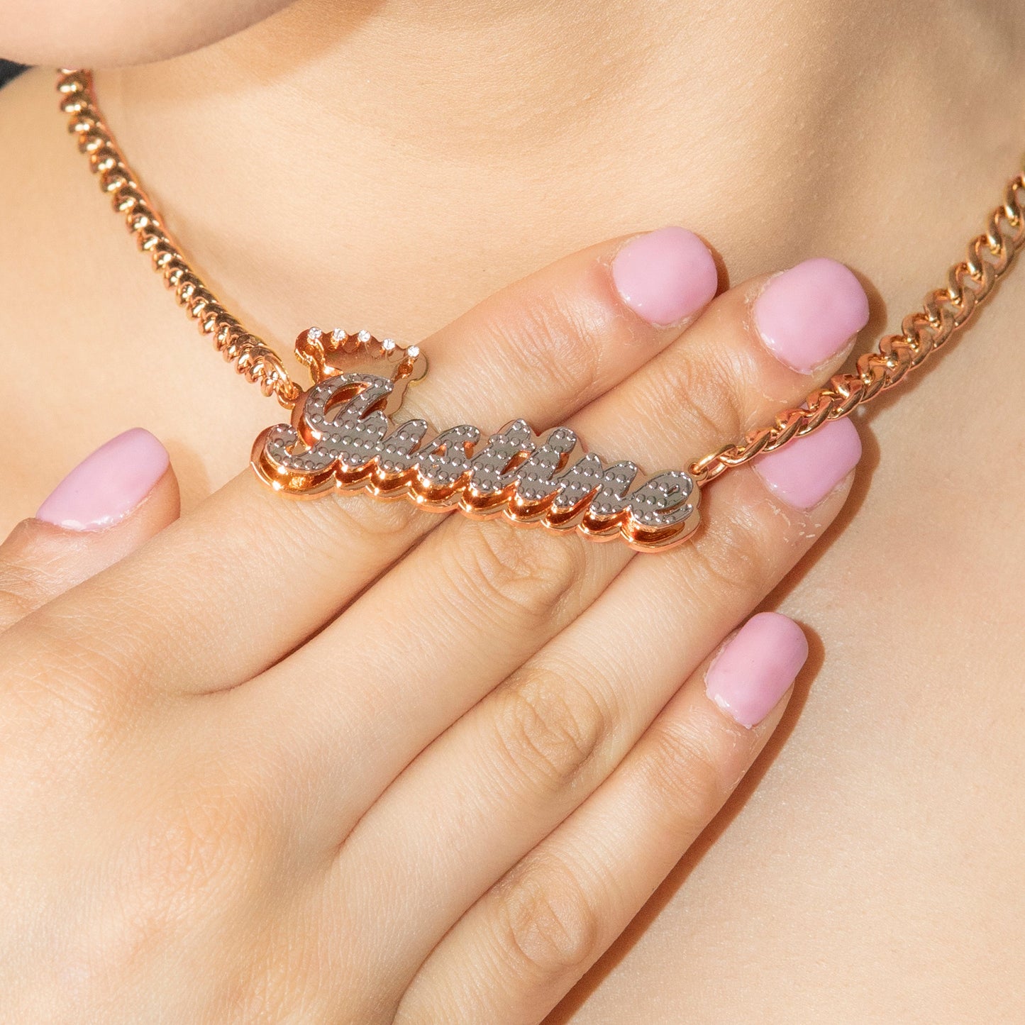 Women Jewelry - Rose Gold Name Necklace | Style # N34
