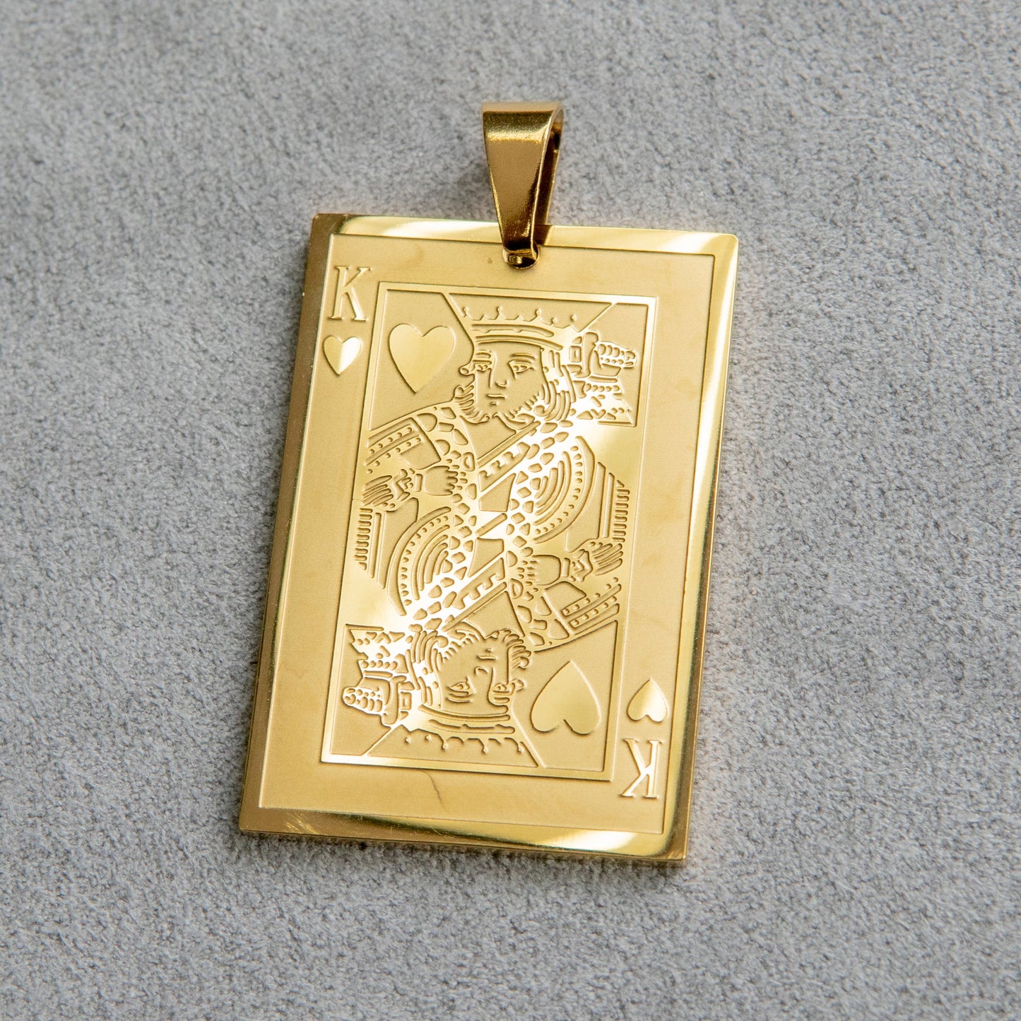 Mens Jewelry - 14K Gold King Card Necklace | Appx. 16 Grams