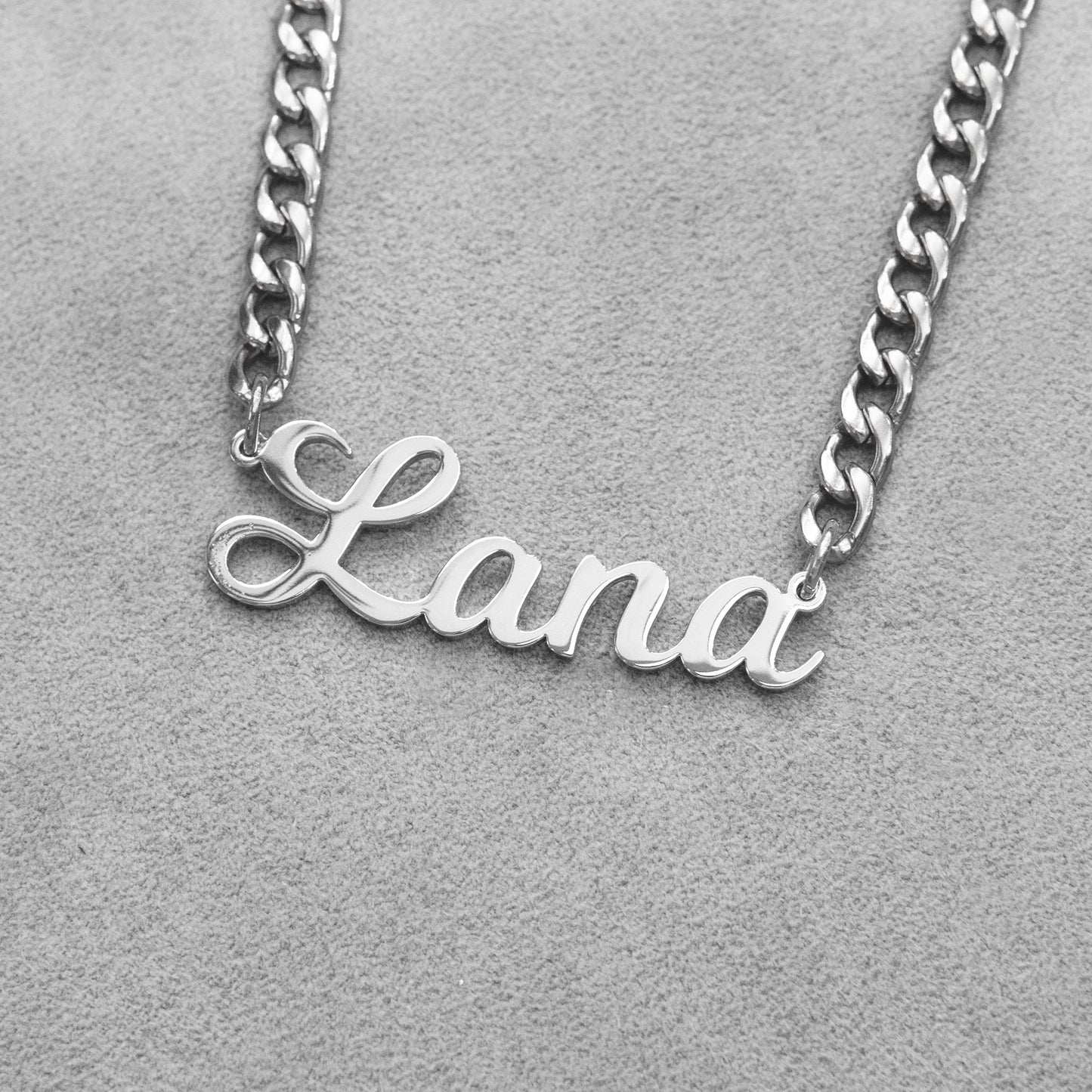 Women Jewelry - White Gold Name Necklace | Style # N04