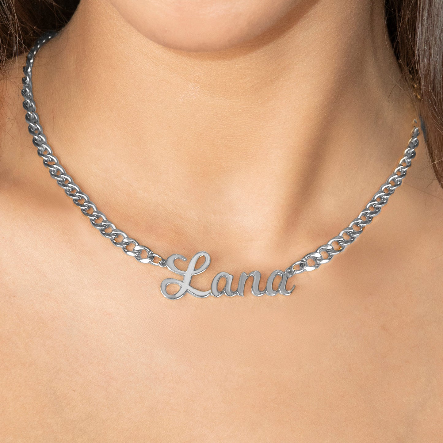 Women Jewelry - White Gold Name Necklace | Style # N04