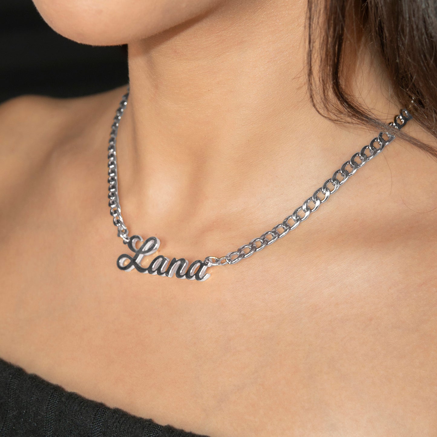 Women Jewelry - White Gold Name Necklace | Style # N04