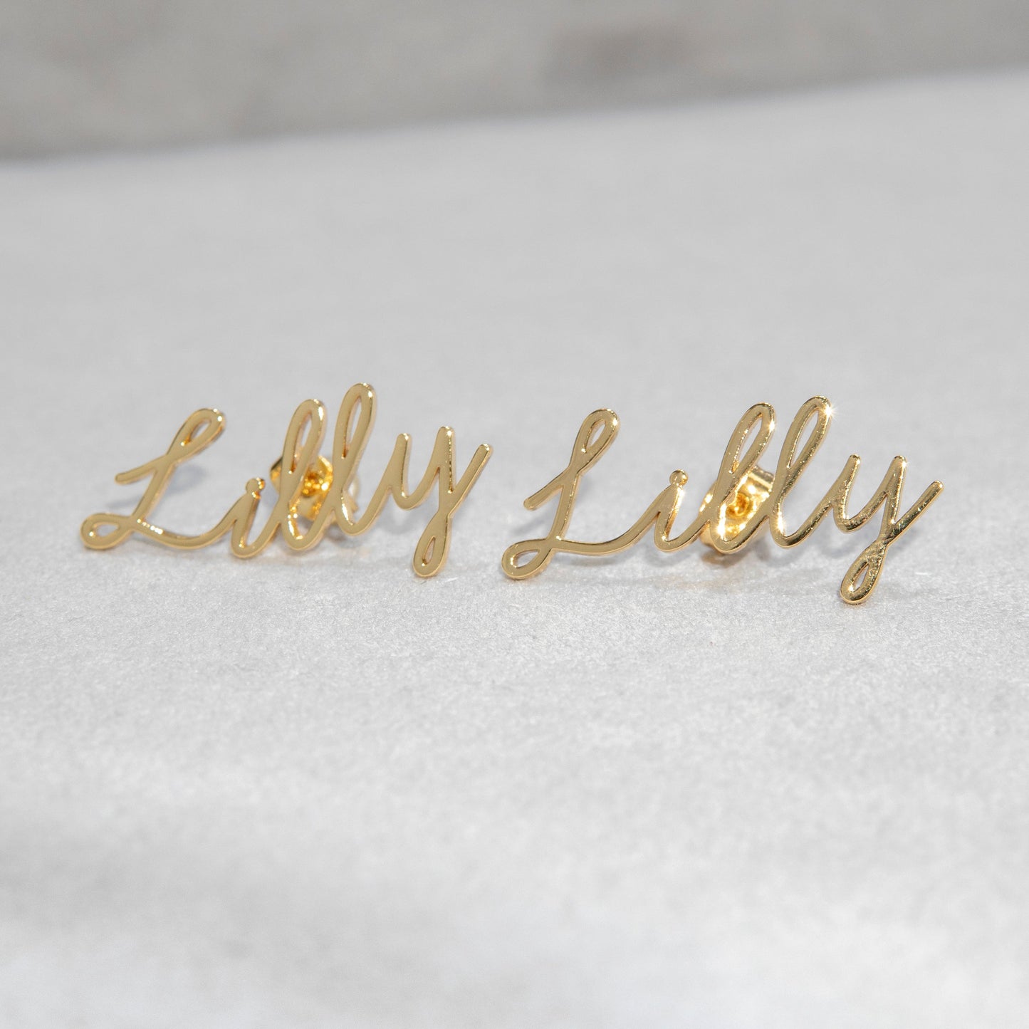Women Jewelry - 14K Gold Name Plate Earrings | Style # E10