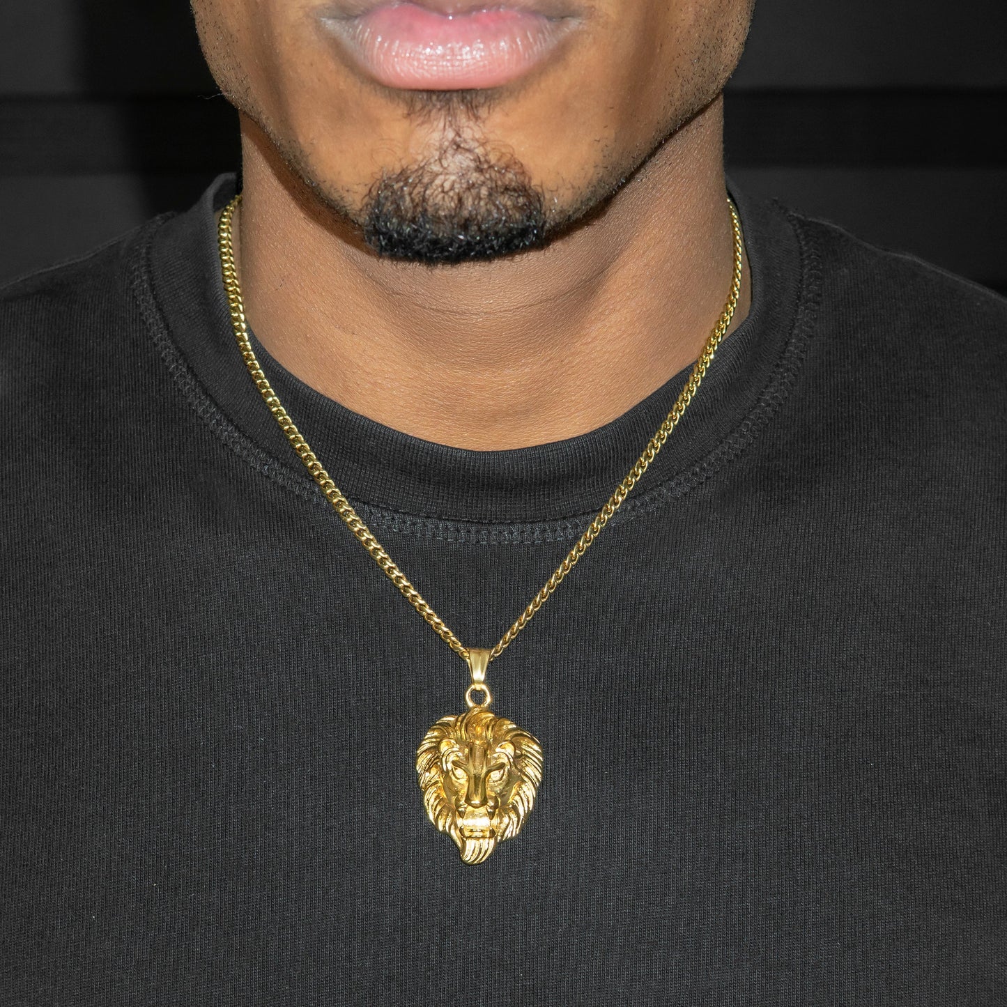 Mens Jewelry - 14K Gold Lion Head Necklace | Appx. 17 Grams