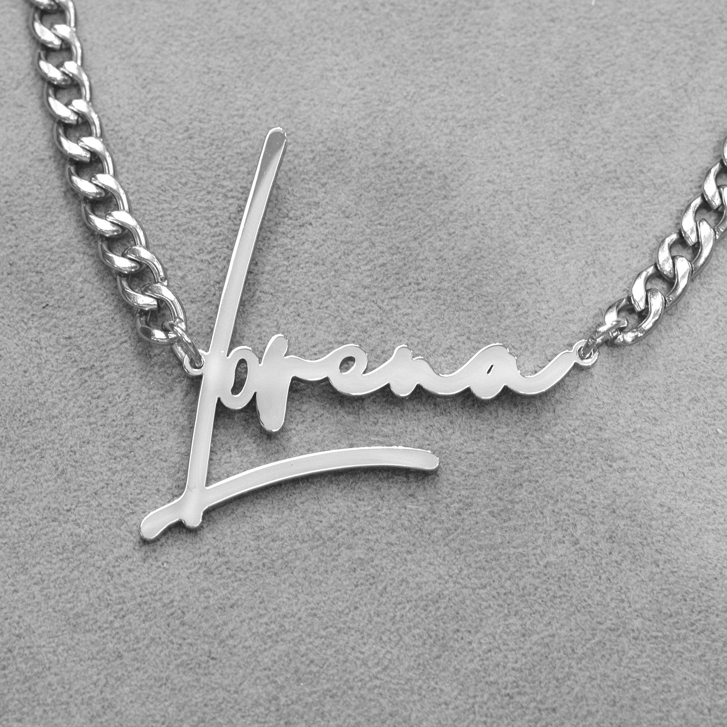 Women Jewelry - White Gold Name Necklace | Style # N30