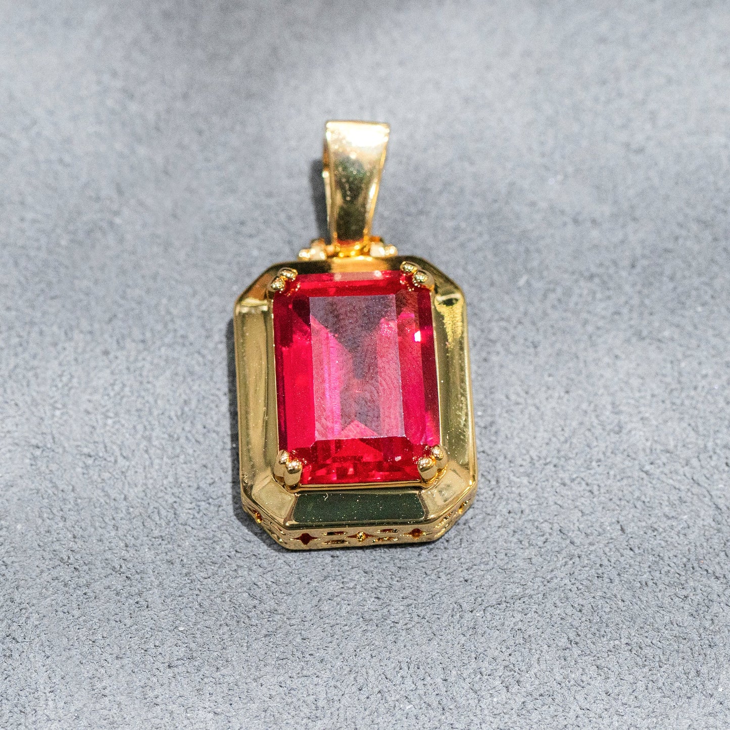 Mens Jewelry - Iced Out VVS Ruby Pendant | 6 Grams