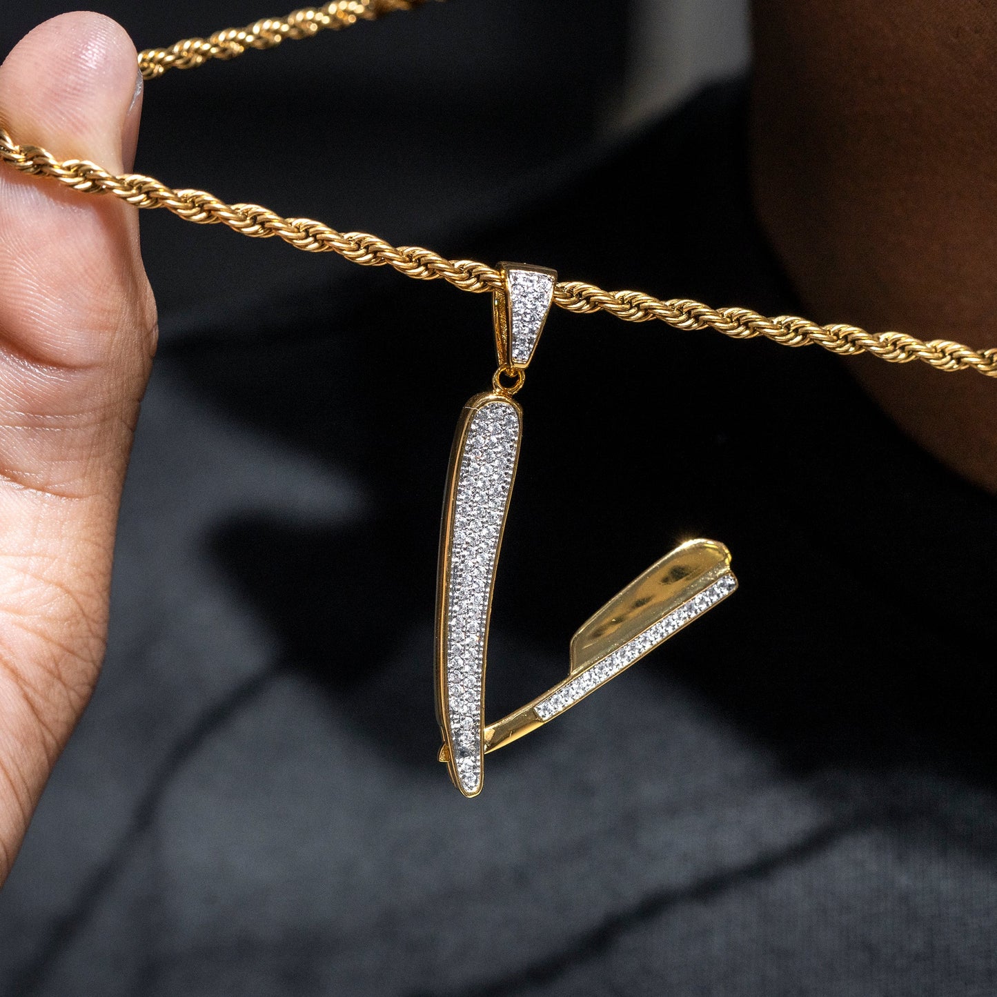 Mens Jewelry - Iced Out VVS Blade Pendant | 6 Grams