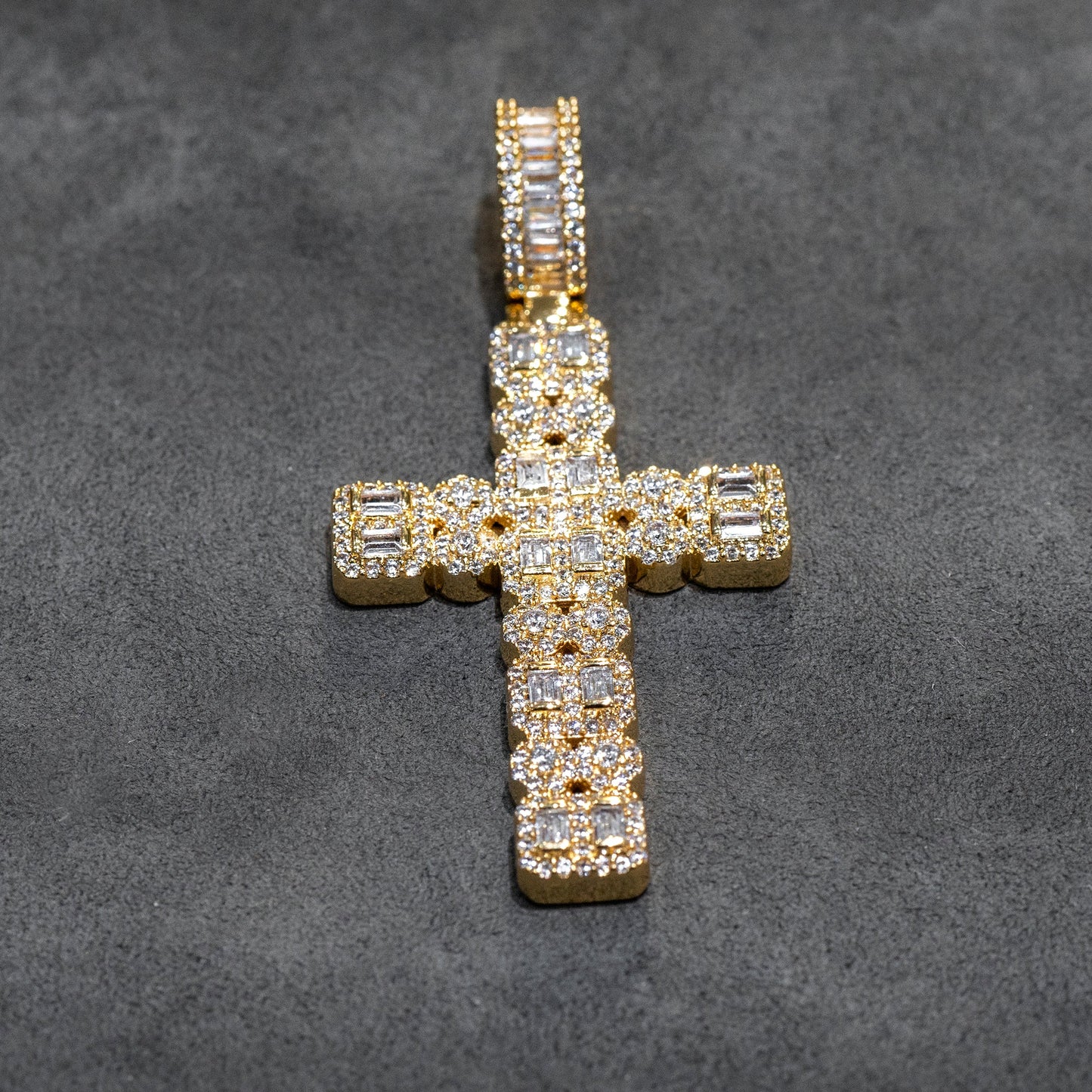 Mens Jewelry - Iced Out VVS Baguette Cross Pendant | 12.3 Grams