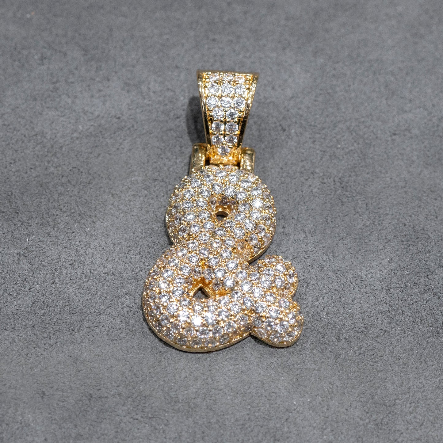 Mens Jewelry - 14K Gold Iced Out VVS & Symbol Necklace | 7.8 Grams