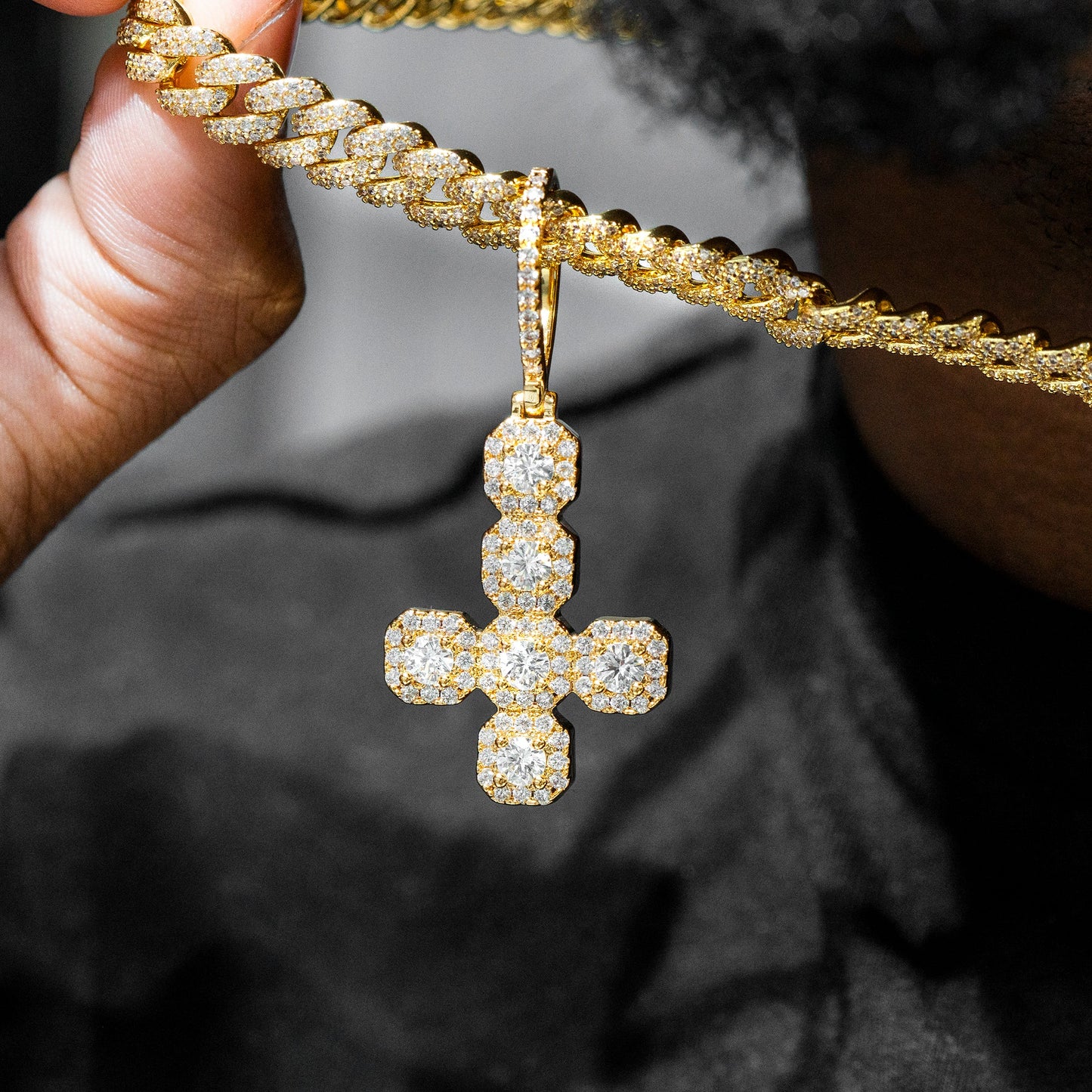 Mens Jewelry - Iced Out VVS Cross Pendant | 10.7 Grams