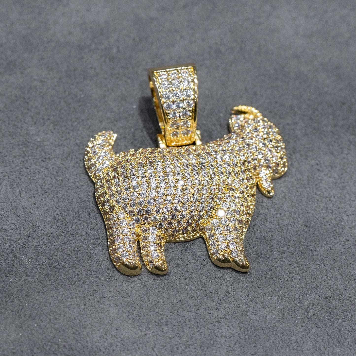 Mens Jewelry - Gold Iced Out VVS Goat Necklace | Appx. 17 Grams