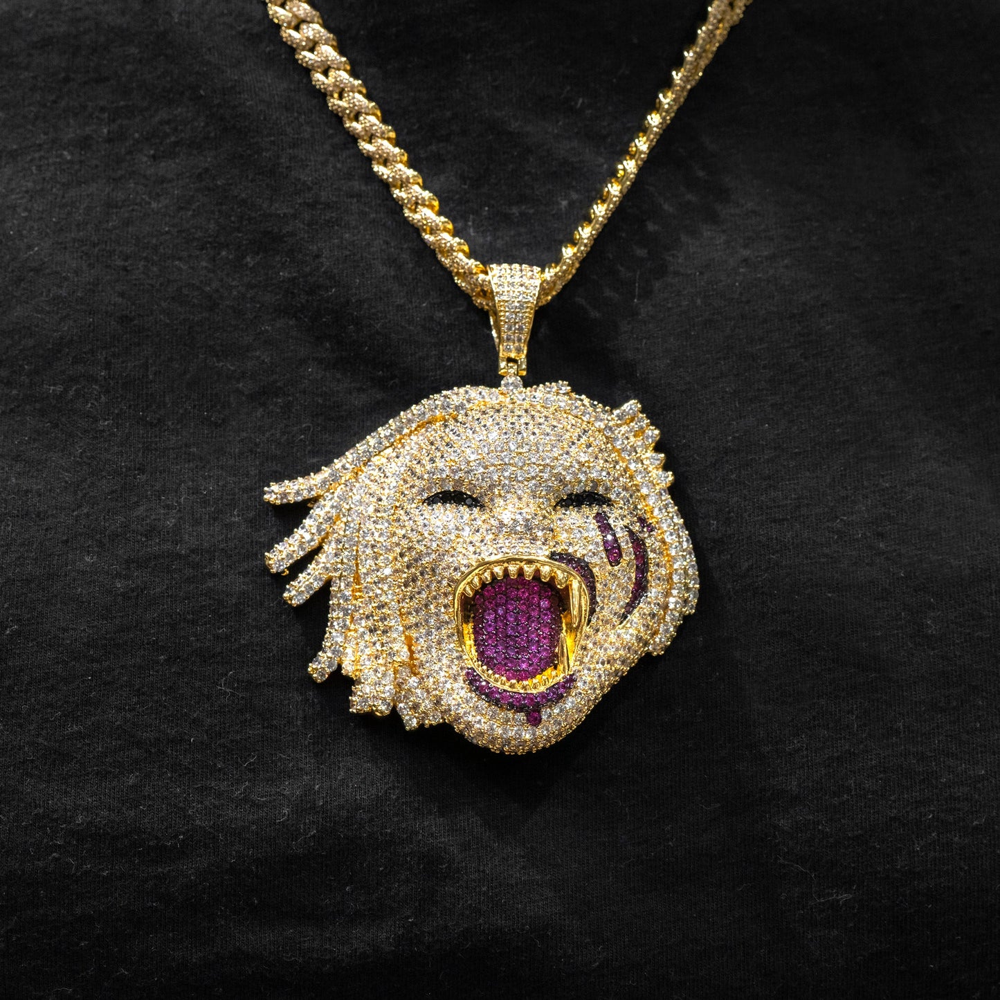 Mens Jewelry - Gold Iced Out VVS Beast Necklace | Appx. 80.7 Grams