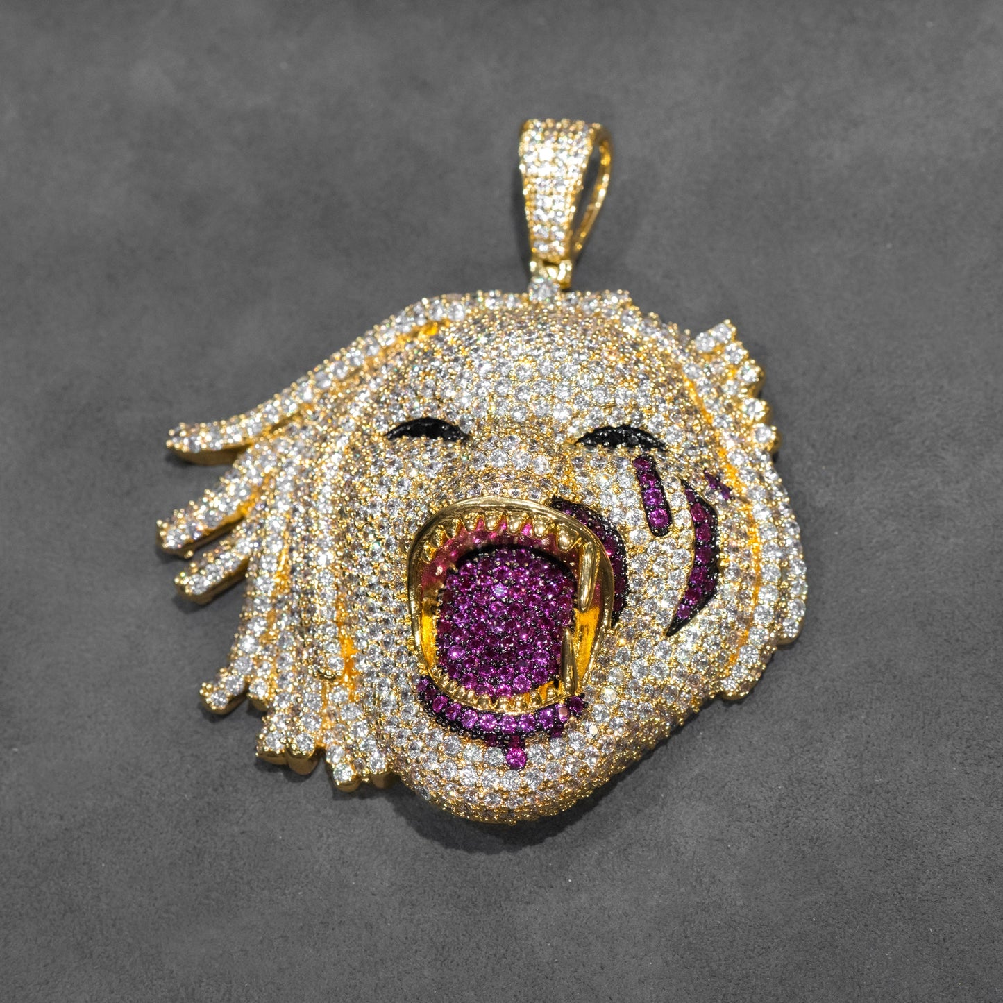 Mens Jewelry - Gold Iced Out VVS Beast Necklace | Appx. 80.7 Grams