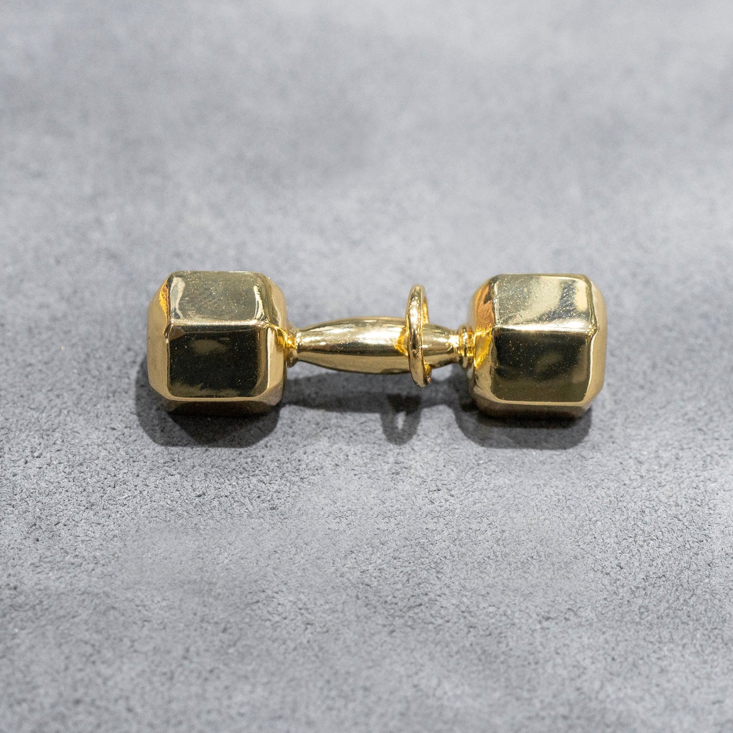 Mens Jewelry - Gold Iced Out VVS Dumbbell Necklace | Appx. 20.2 Grams