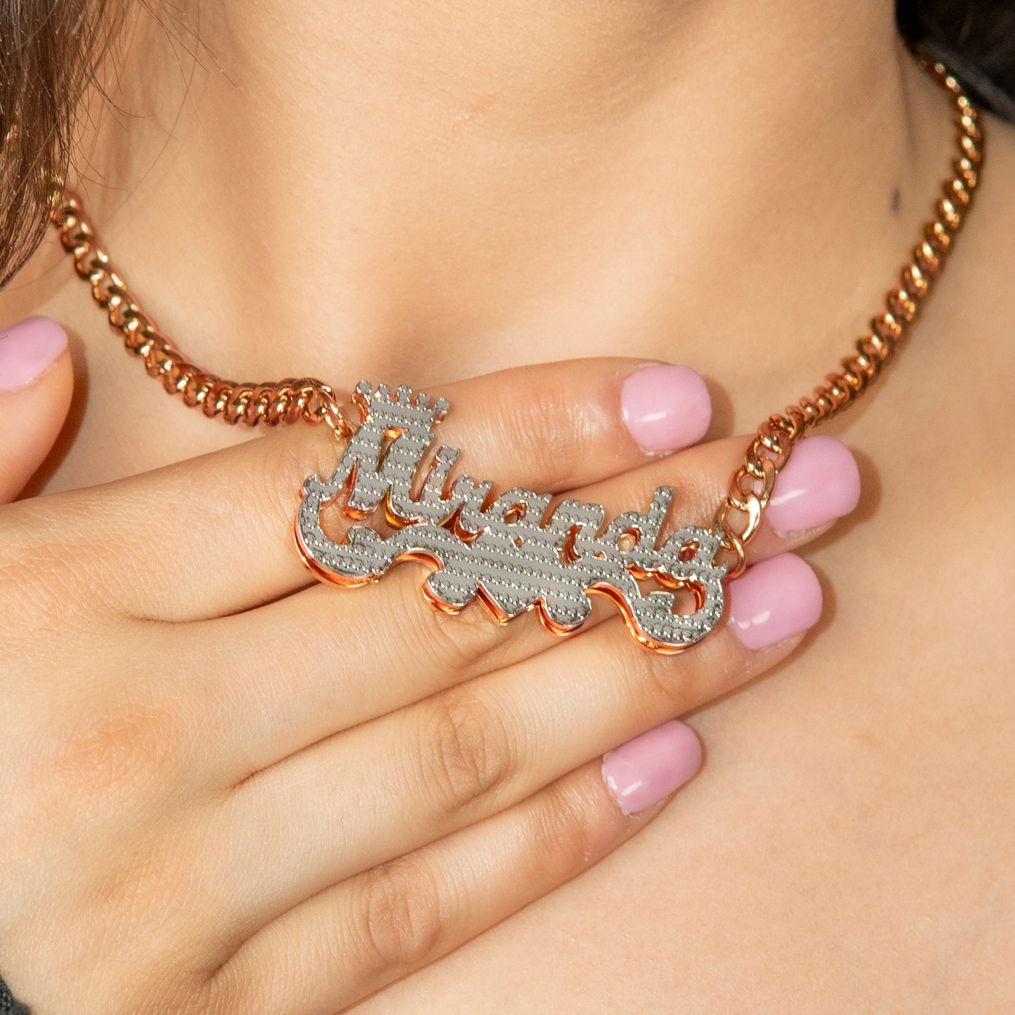 Women Jewelry - Rose Gold Name Necklace | Style # N46