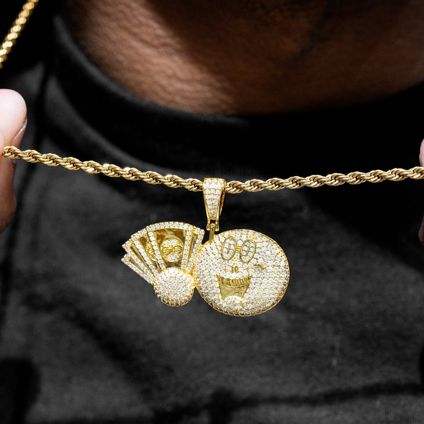 Mens Jewelry - Iced Out VVS Money Emoji Pendant | 17.8 Grams