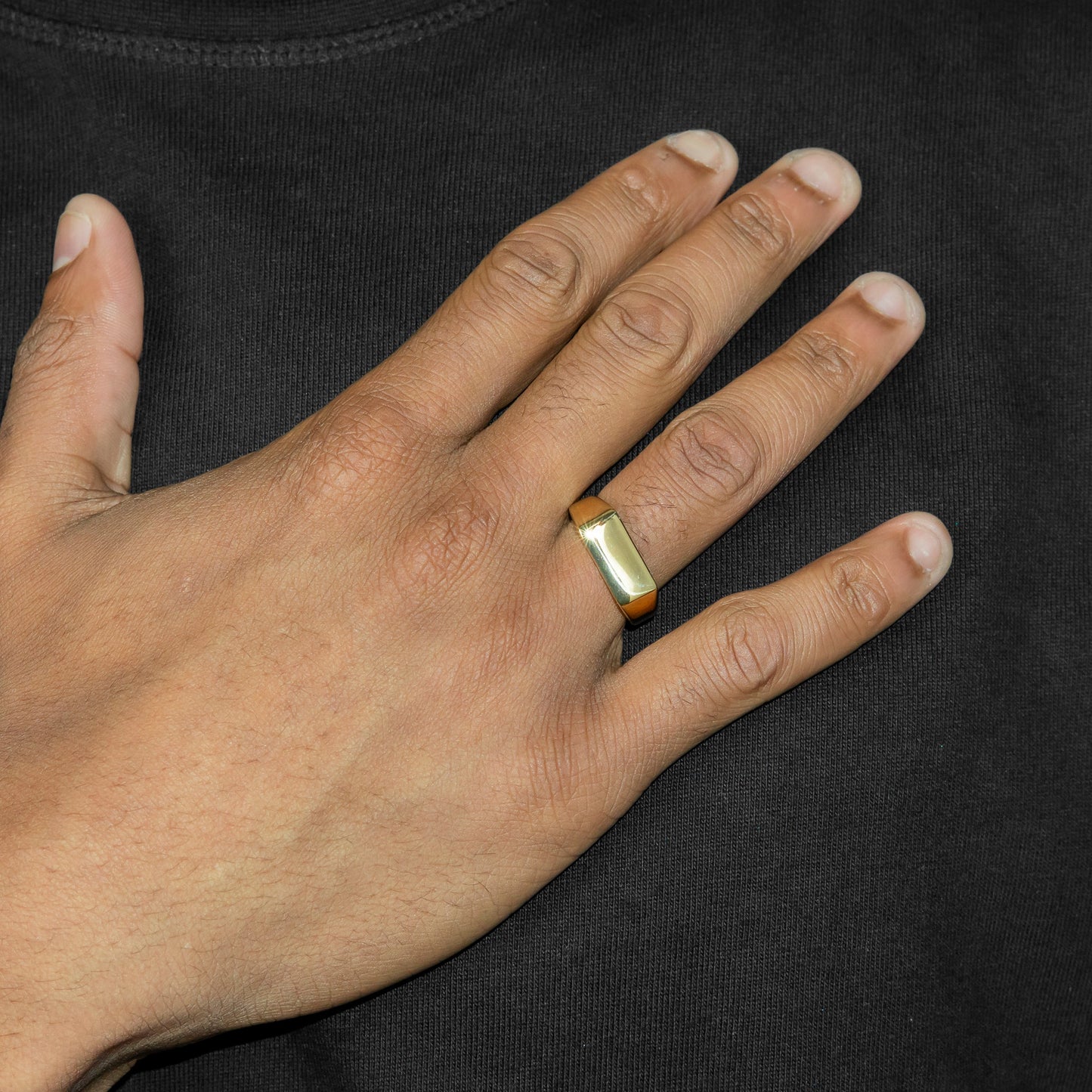 Mens Jewelry - Signet Gold Pinky Ring | 7 Grams