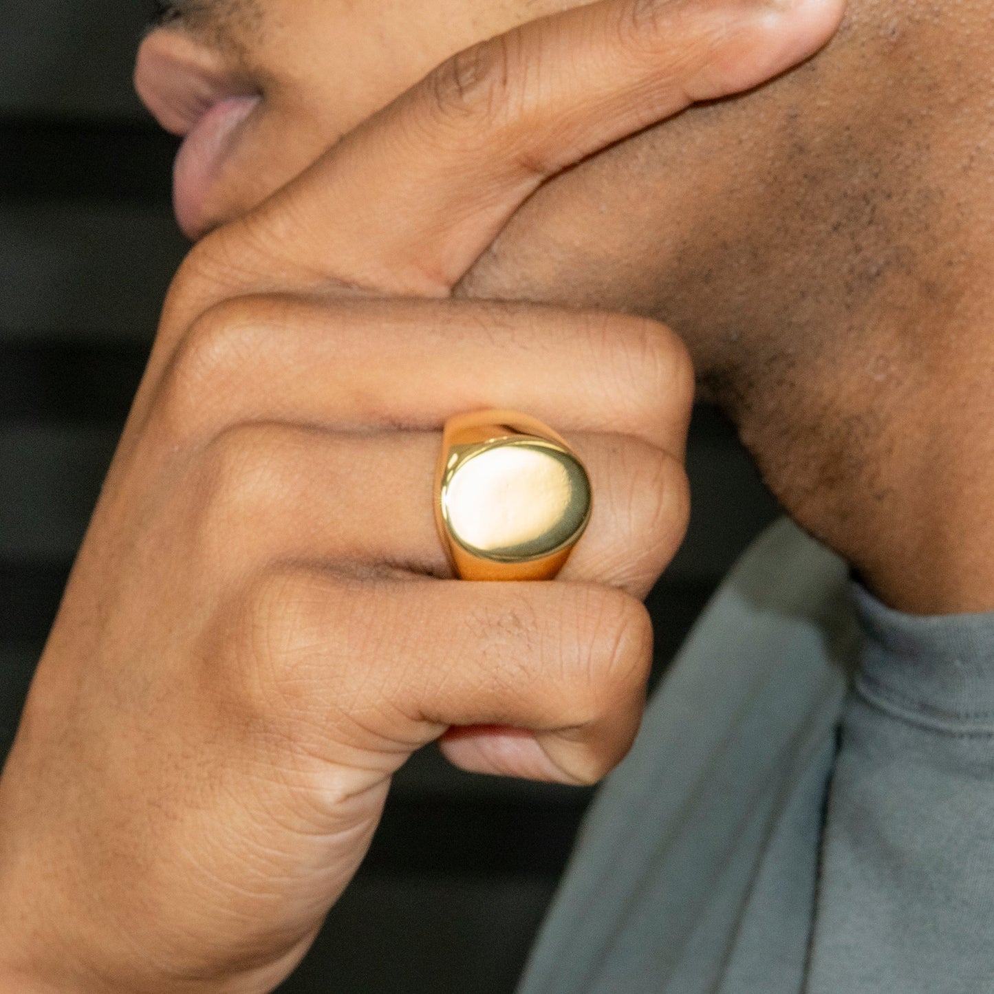 Mens Jewelry - Signet Gold Pinky Ring | 36 Grams