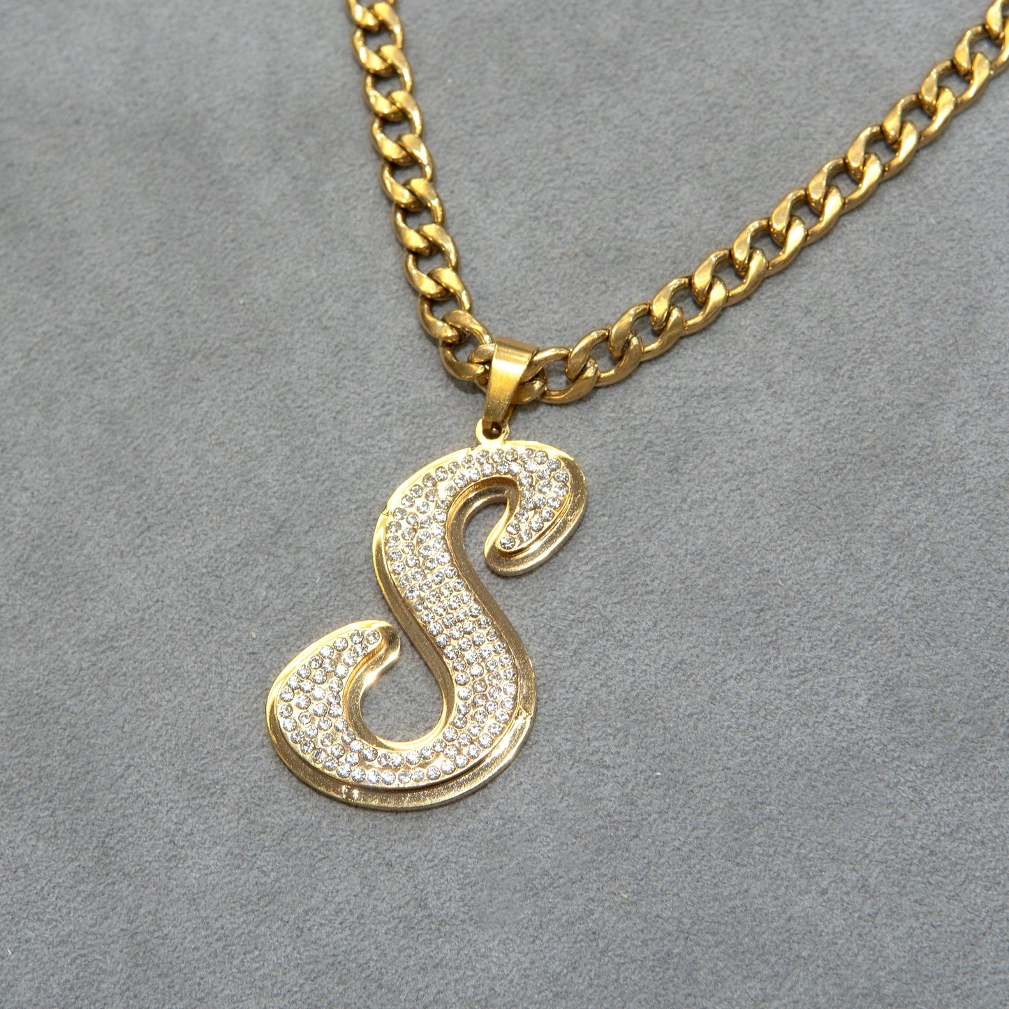 Women Jewelry - Initial Iced Out VVS Necklace | Style # 47