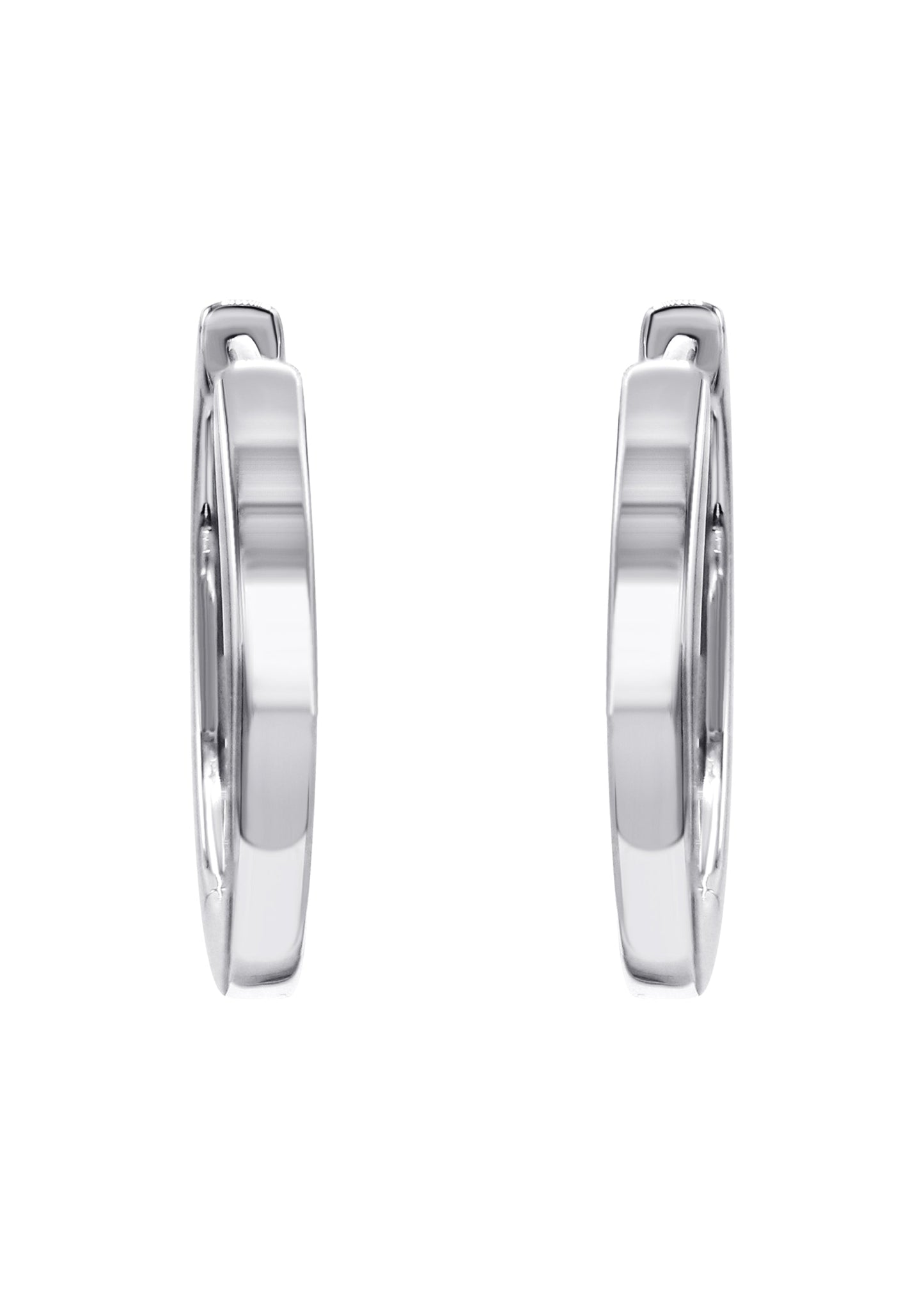 Mens Jewelry - Silver Iced Out VVS Hoop Earrings for Men | Appx. 2.7 Grams
