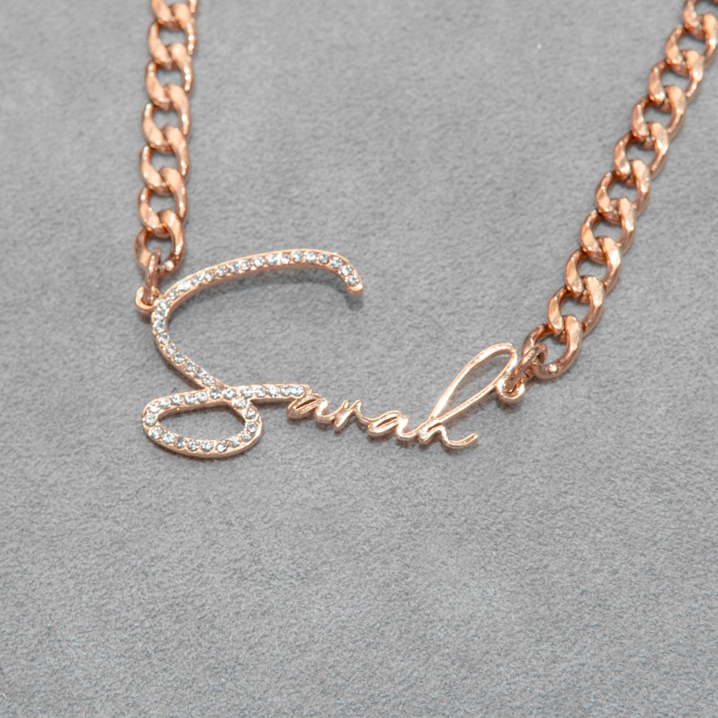 Women Jewelry - Rose Gold Iced Out VVS Name Necklace | Style # N45