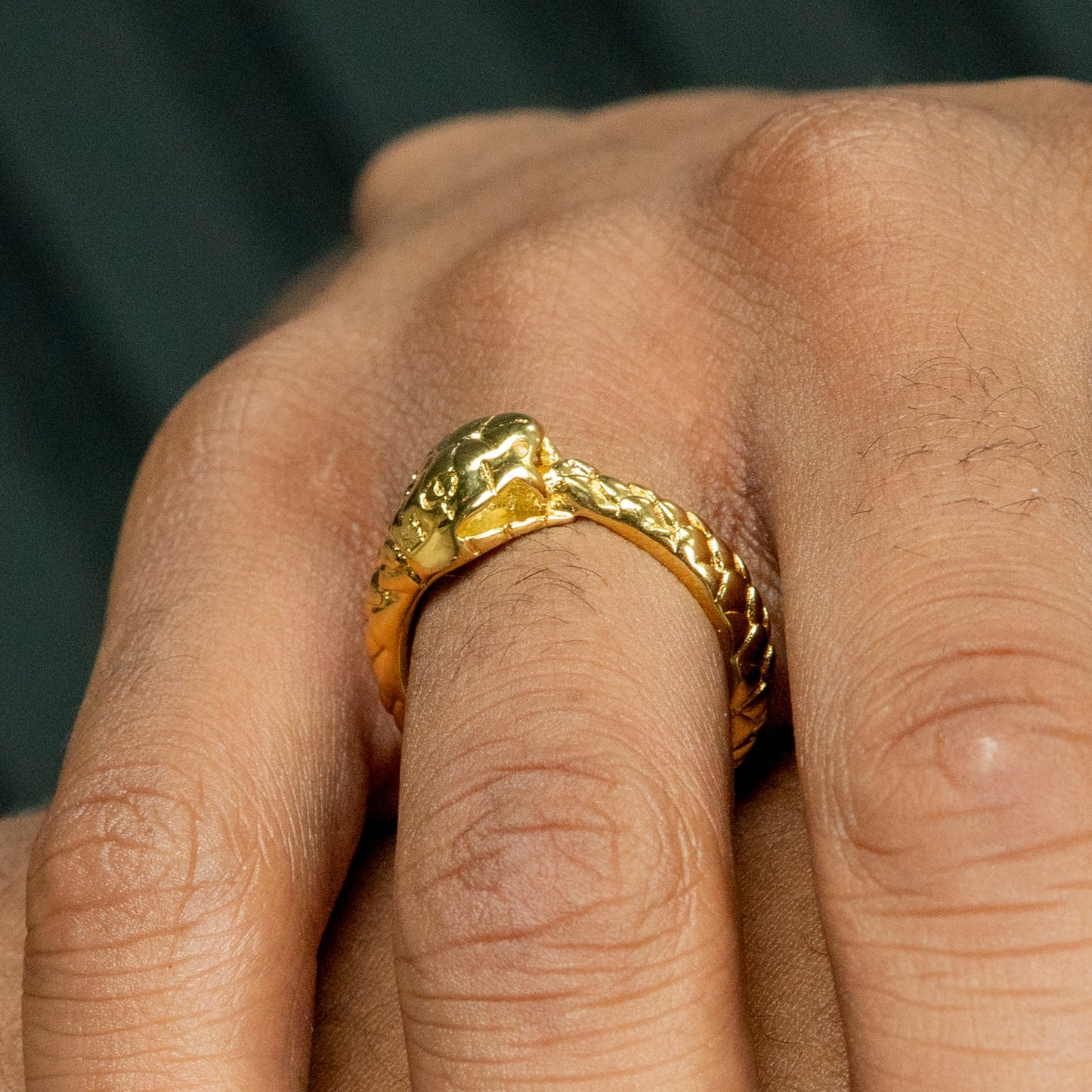 Mens Jewelry - Snake Gold Pinky Ring | 7.4 Grams