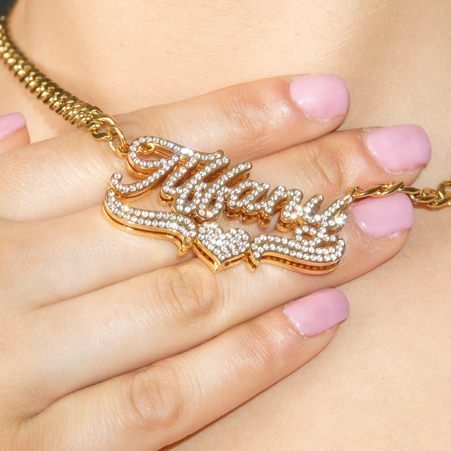 Women Jewelry - Iced Out VVS Name Necklace | Style # N35