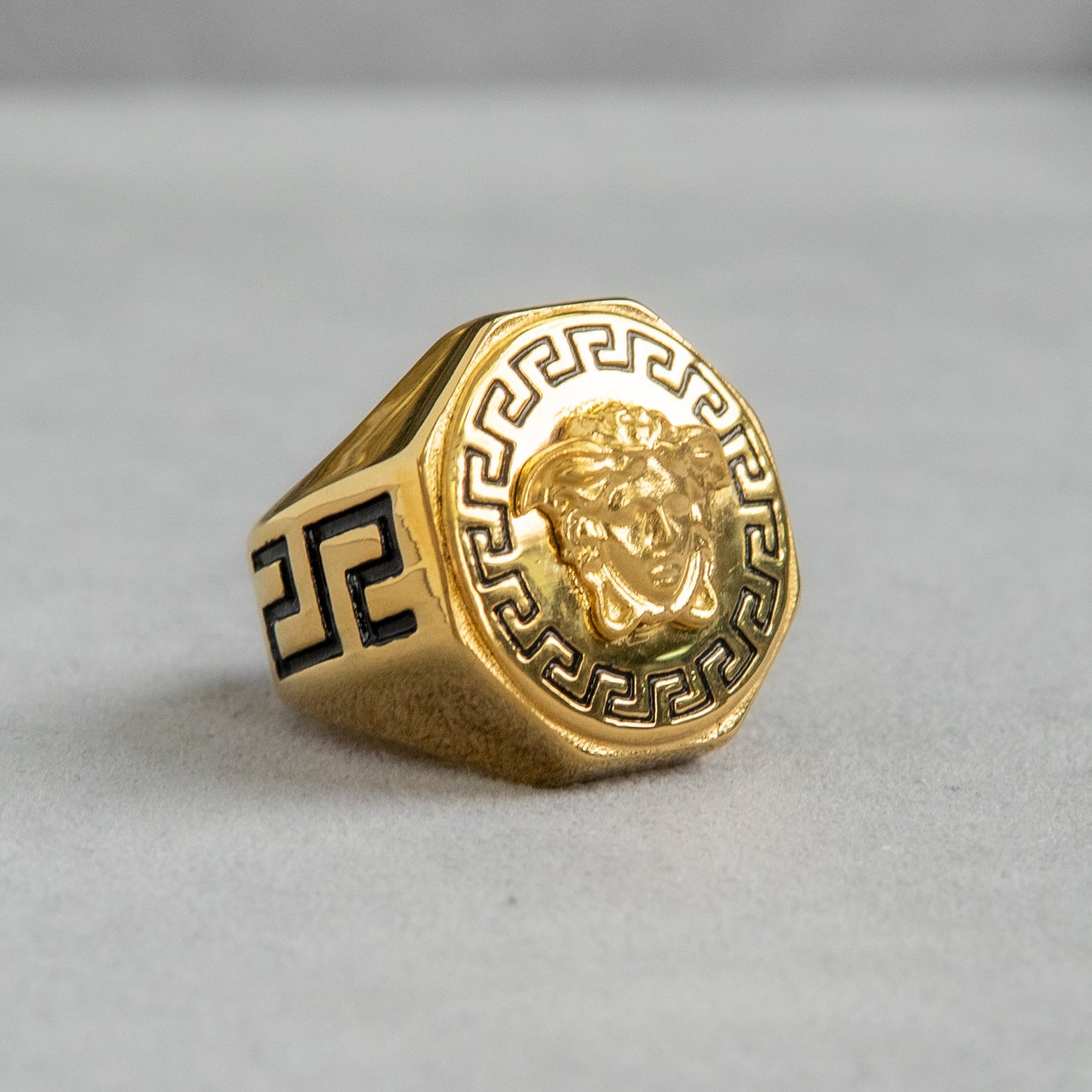 Mens Jewelry - Medusa Gold Pinky Ring | 22 Grams