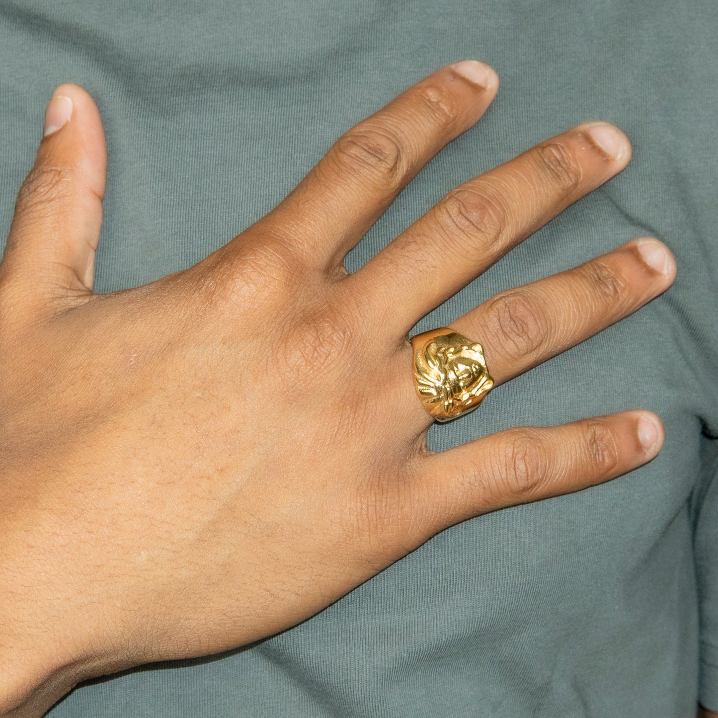 Mens Jewelry - Medusa Gold Pinky Ring | 12 Grams