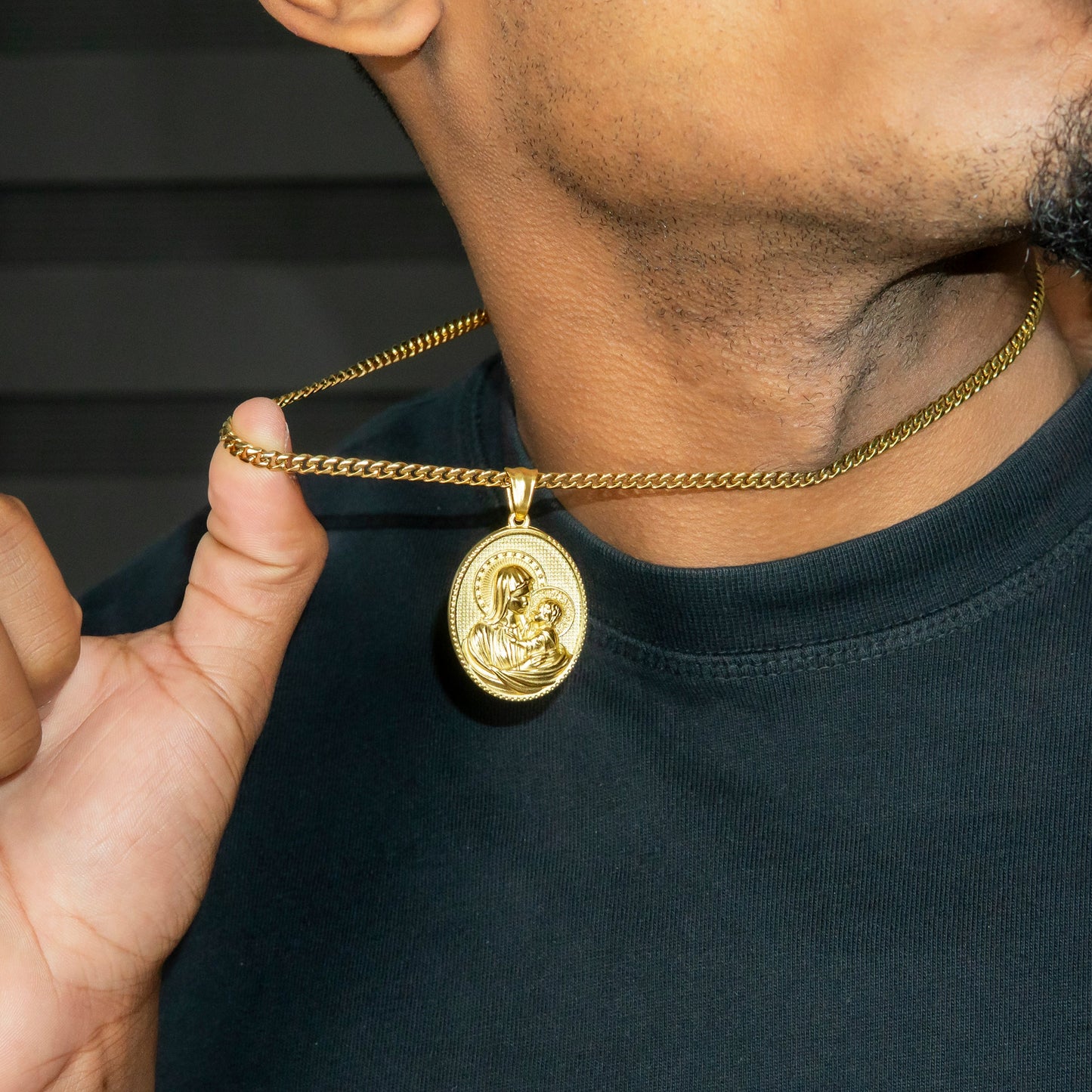 Mens Jewelry - 14K Gold Virgin Mary Necklace | Appx. 11 Grams
