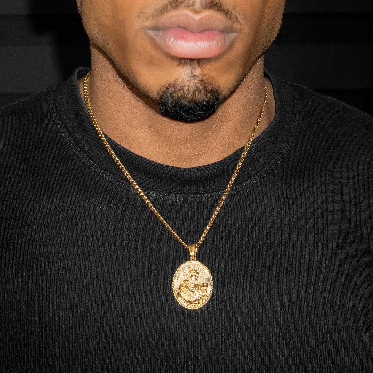 Mens Jewelry - 14K Gold Virgin Mary Necklace | Appx. 11 Grams