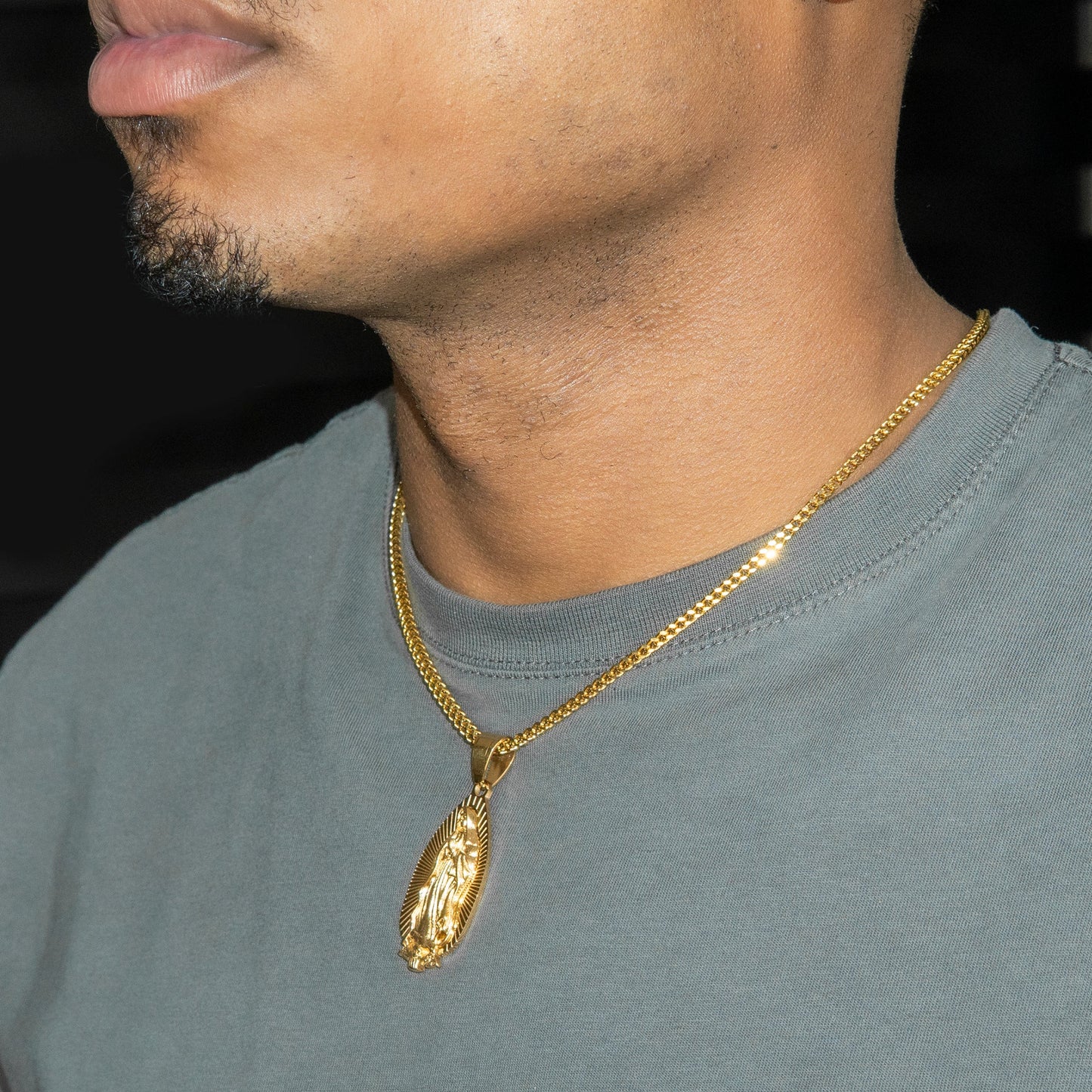 Mens Jewelry - 14K Gold Virgin Mary Necklace | Appx. 8.5 Grams