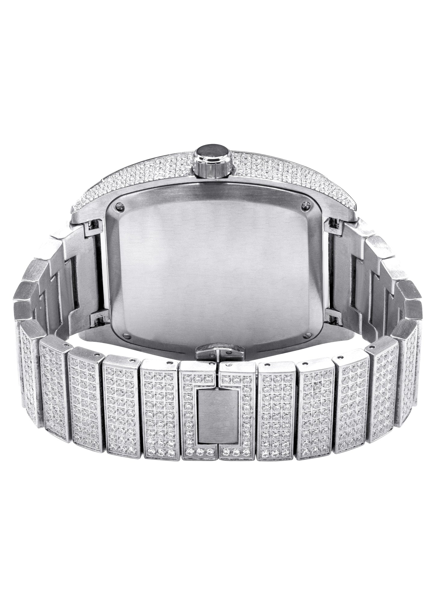 Mens Watch - Iced Out VVS Arabic Dial | Stainless Steel Bust Down Watch