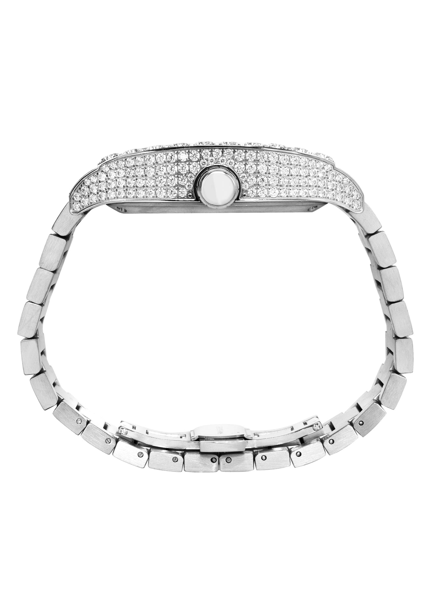 Mens Watch - Iced Out VVS Arabic Dial | Stainless Steel Bust Down Watch
