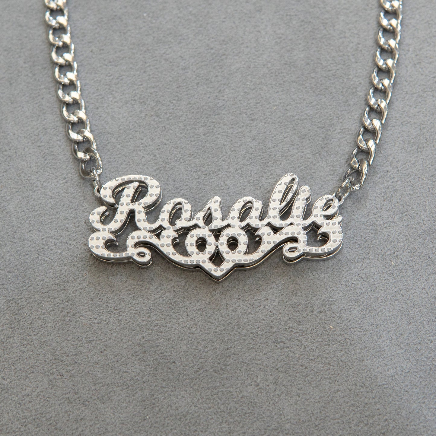 Women Jewelry - White Gold Name Necklace | Style # N41