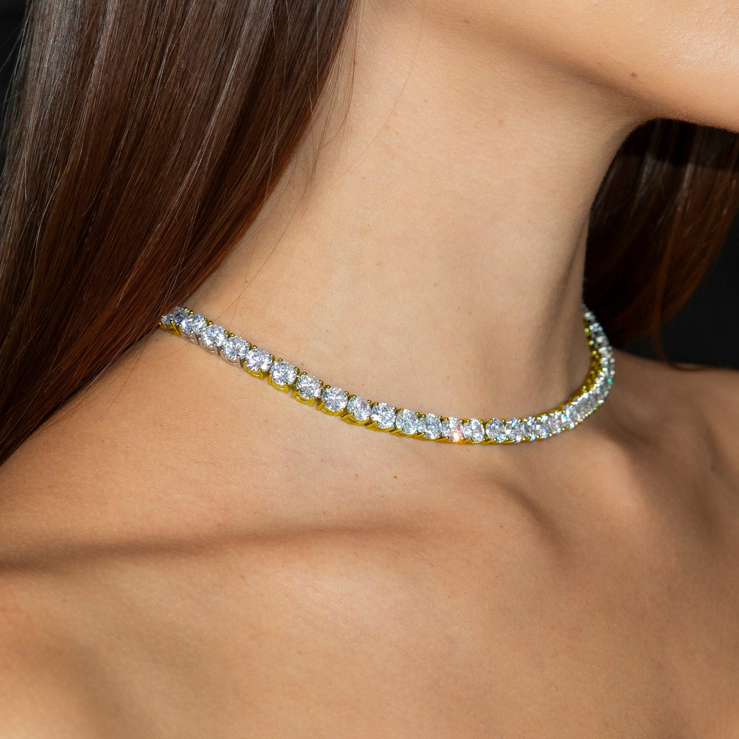 Gold Jewelry - Womens 14K Yellow Gold Tennis Chain