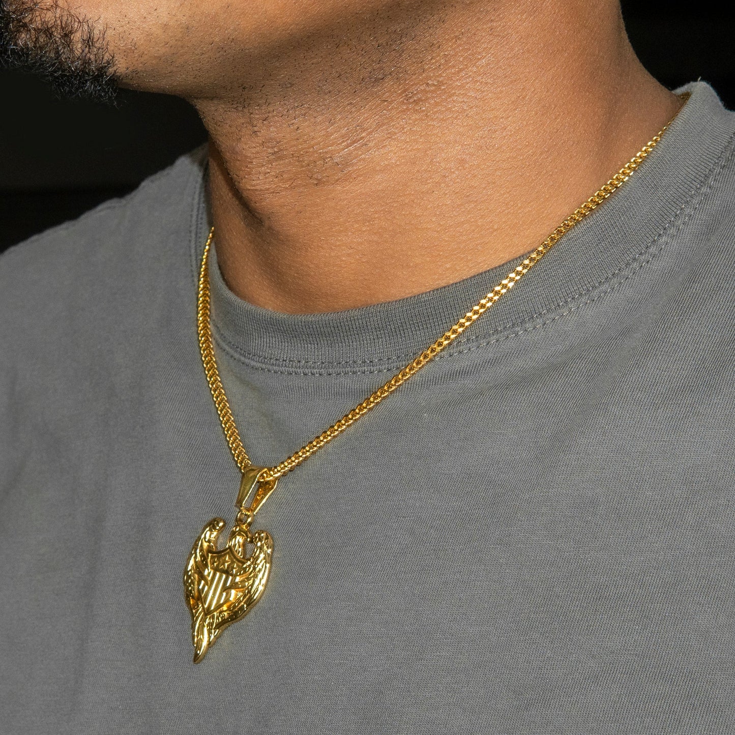 Mens Jewelry - 14K Gold American Eagle Necklace | Appx. 11 Grams