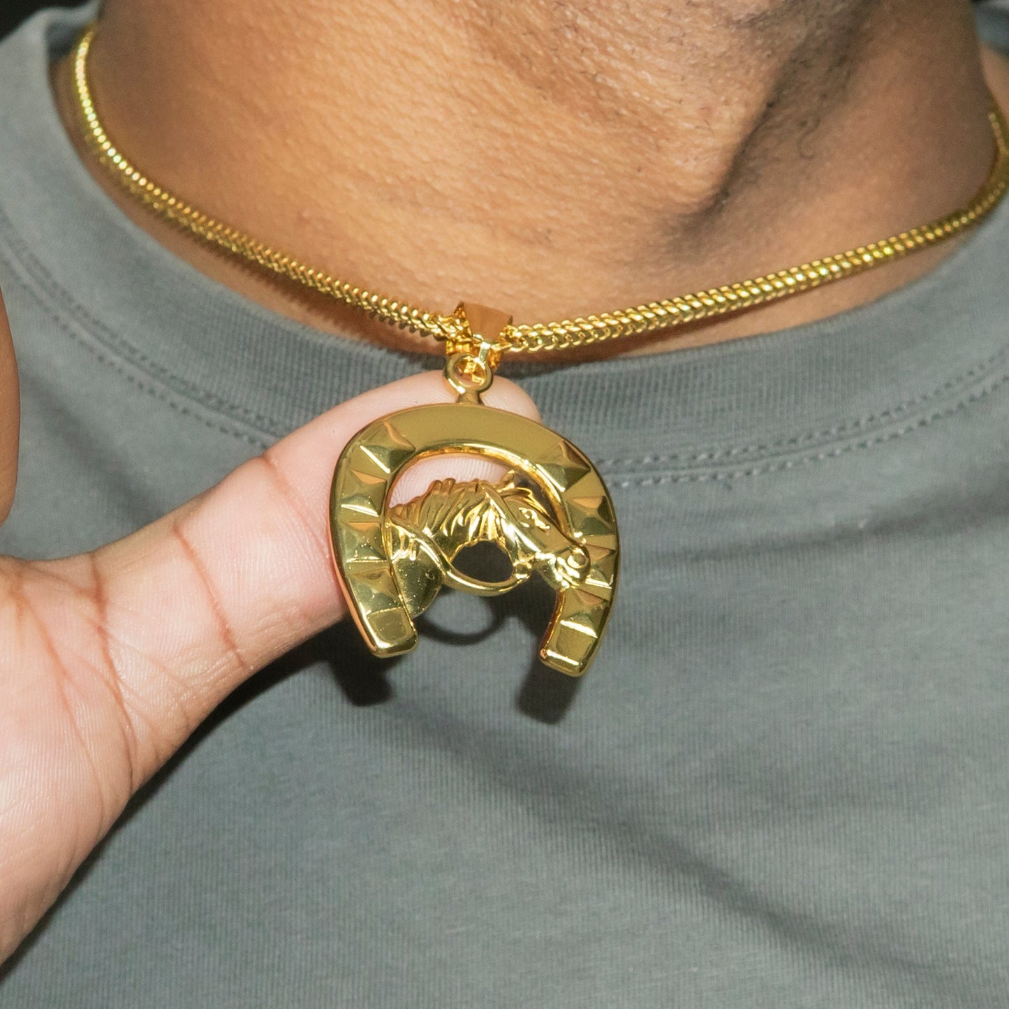 Mens Jewelry - 14K Gold Horse Shoe Necklace | Appx. 12 Grams